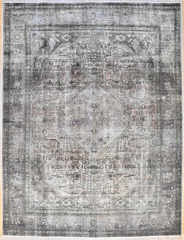 Handknotted Zero-Pile Wool Over-dyed Tribal Persian Rug - 385H x 293W