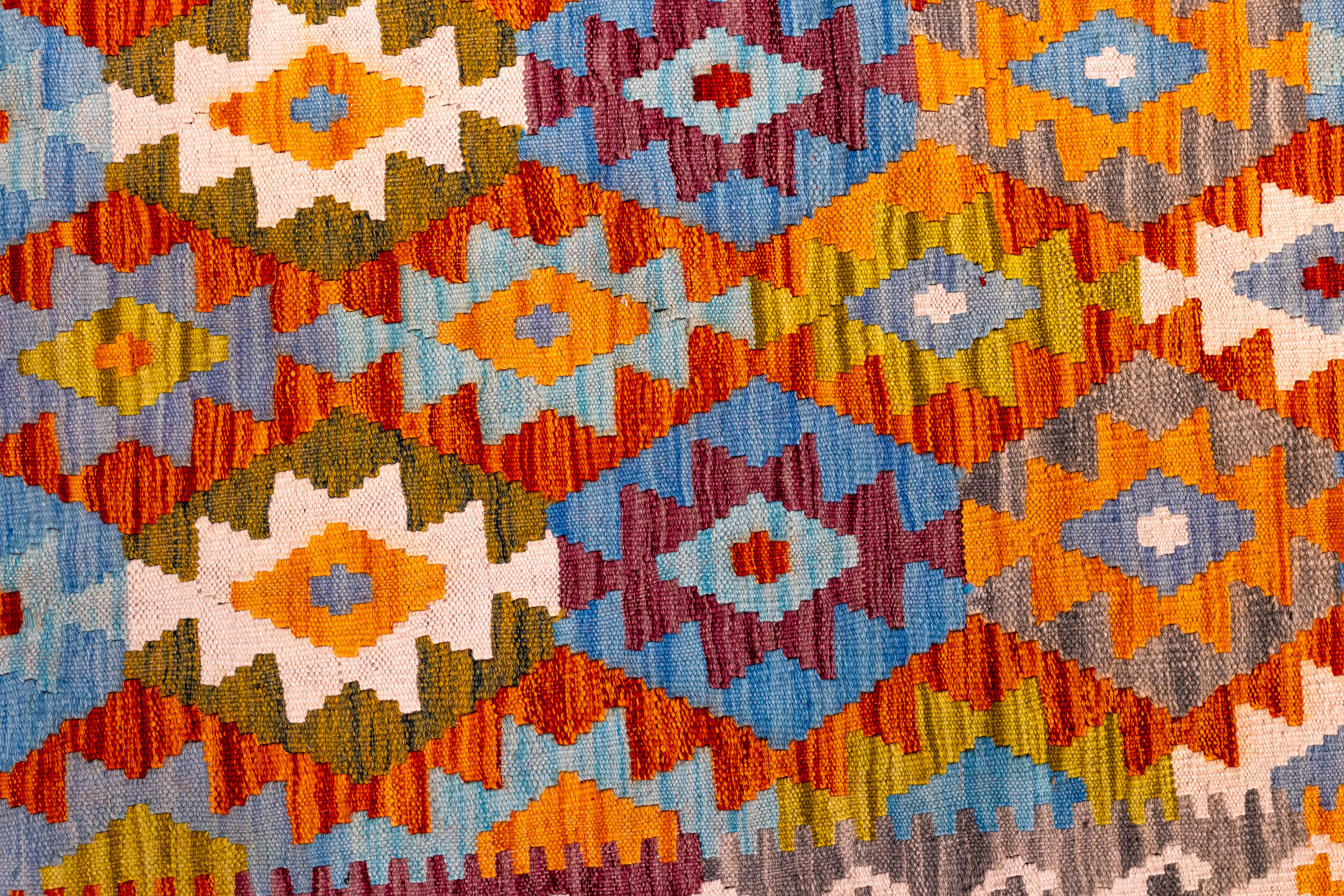 XL Multicolour Afghan Boho Kilim Wool Runner 485cm x 81cm