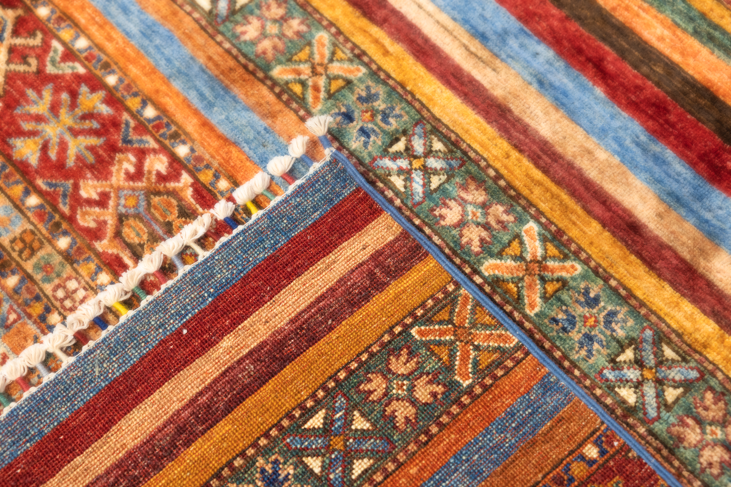 Multicolour XL Afghan Khurjin Chobi Wool Rug 418cm x 279cm
