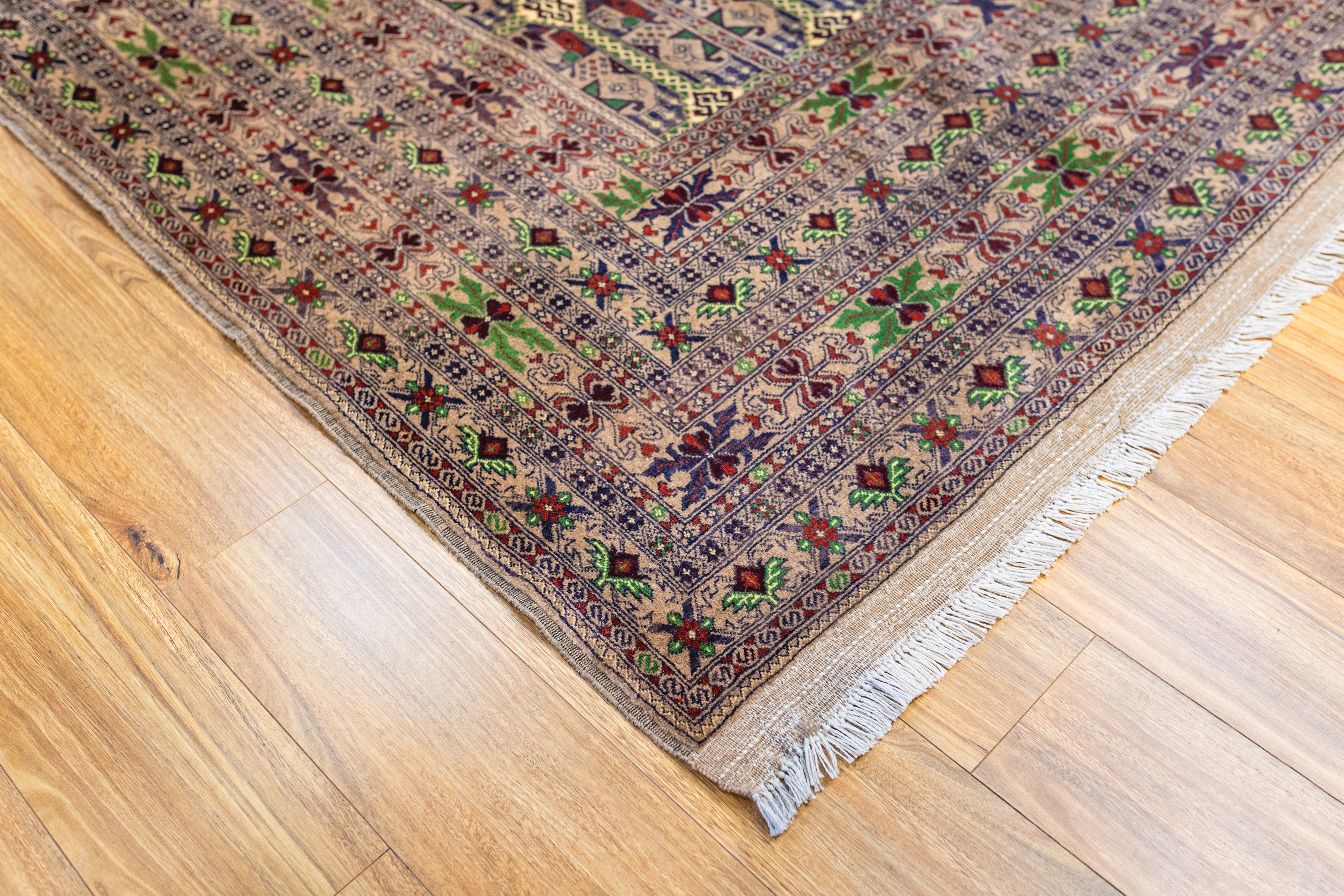 Beige Afghan Mazari Wool Rug 381cm x 293cm