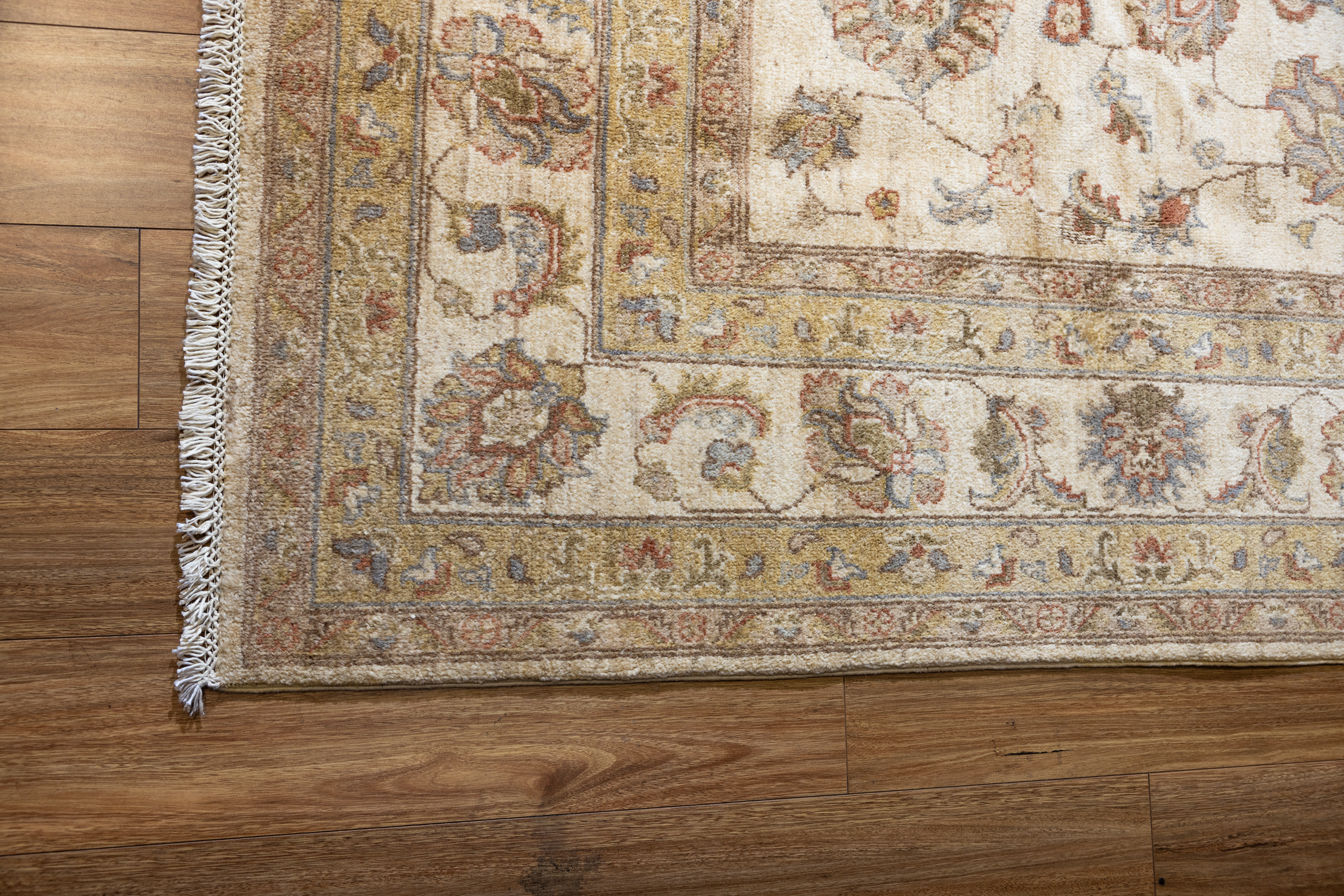 Cream Afghan Chobi Wool Rug 274cm x 175cm