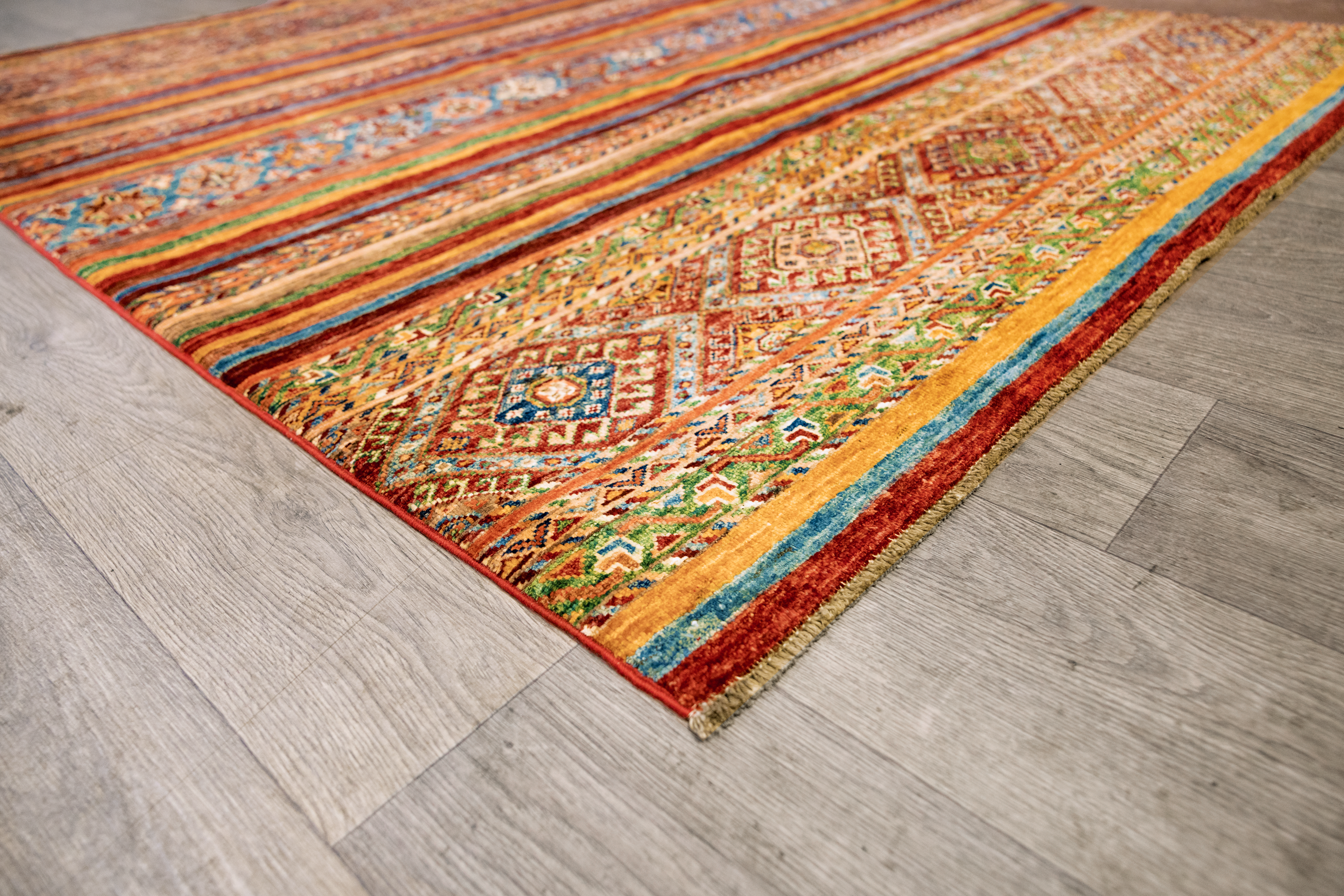 Multicolour Afghan Khurjin Chobi Wool Rug 203cm x 158cm