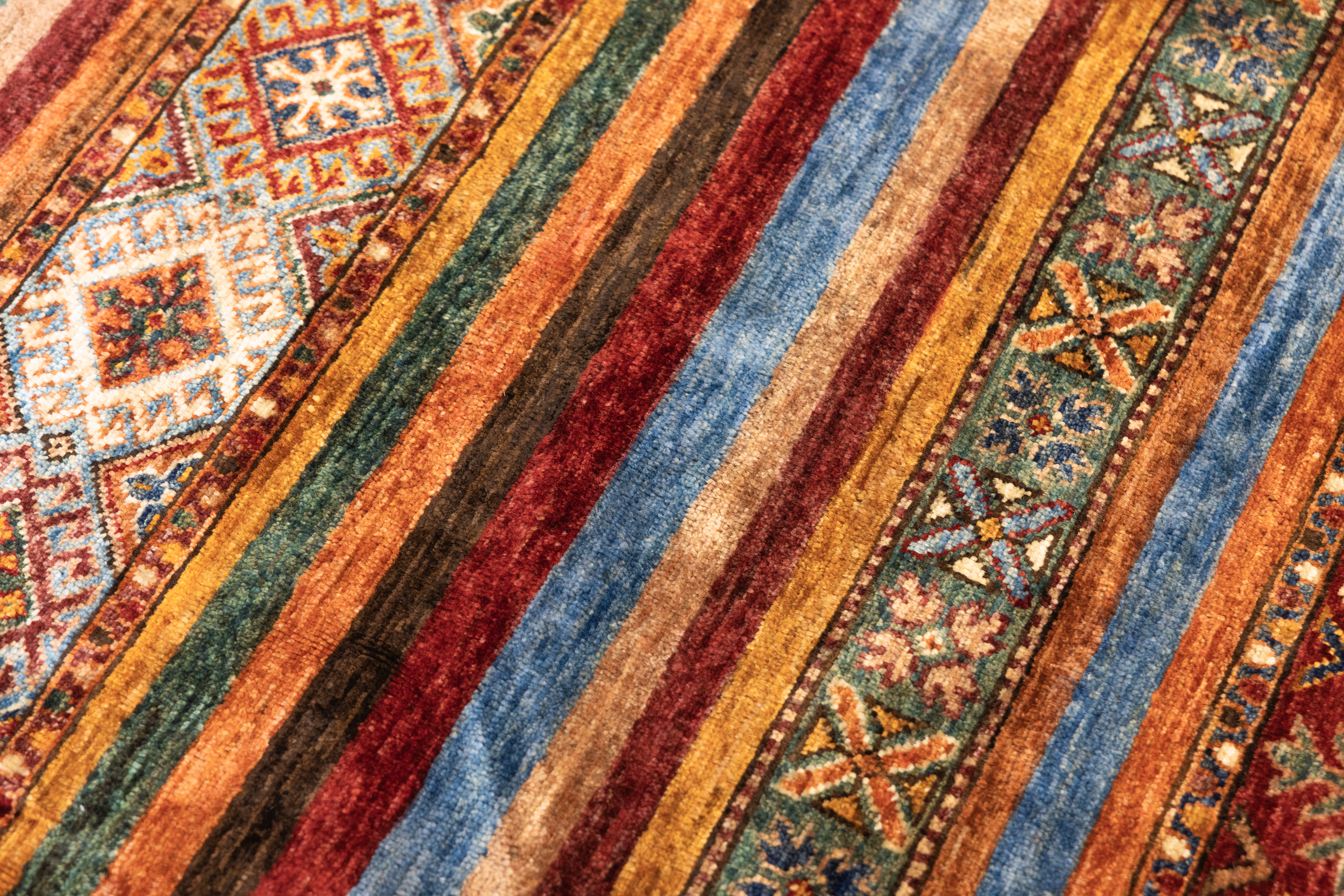 Multicolour XL Afghan Khurjin Chobi Wool Rug 418cm x 279cm