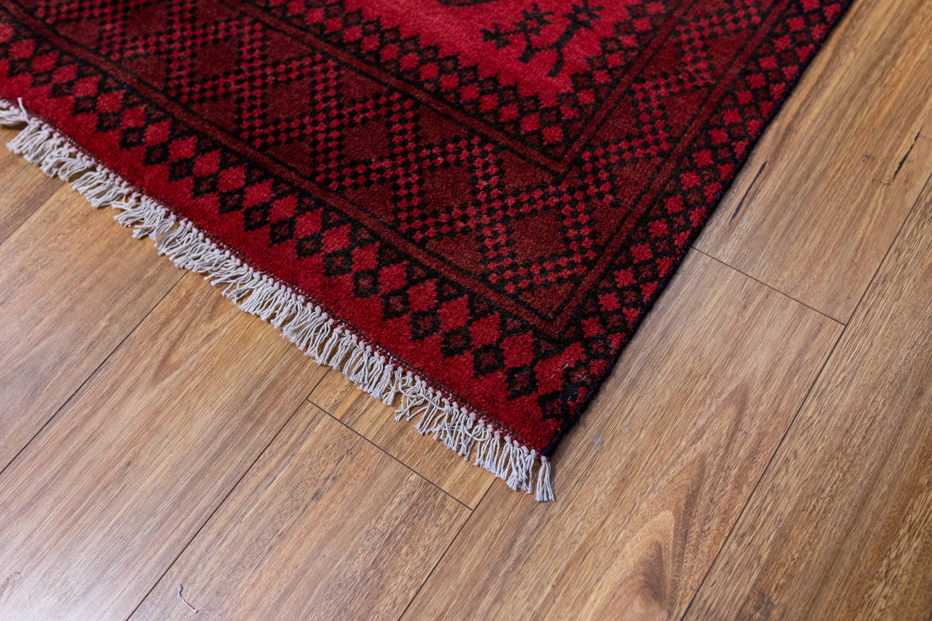 Red Afghan Turkoman Bokhara Wool Runner 600cm x 80cm