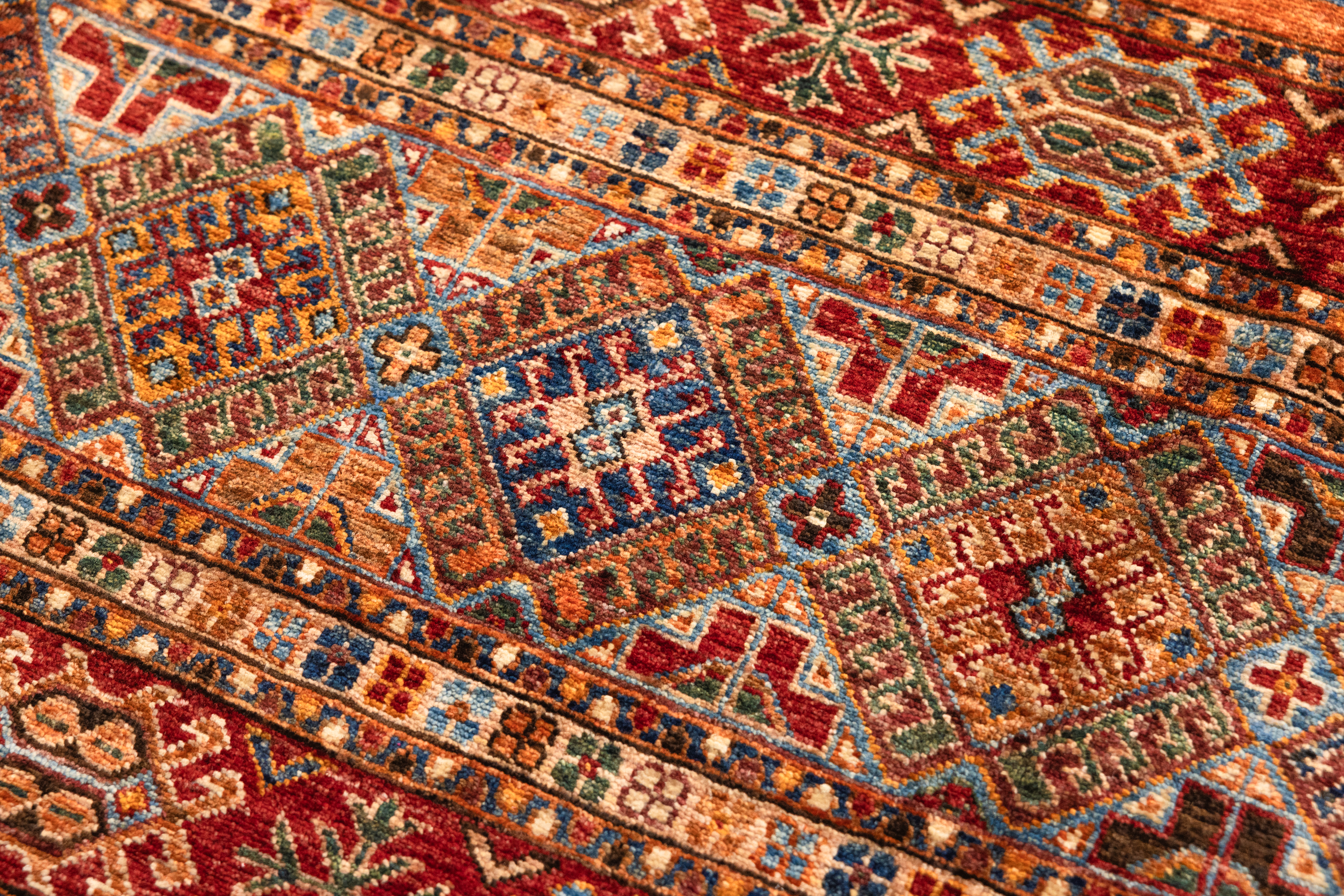 Multicolour XL Afghan Khurjin Chobi Wool Rug 418cm x 279cm
