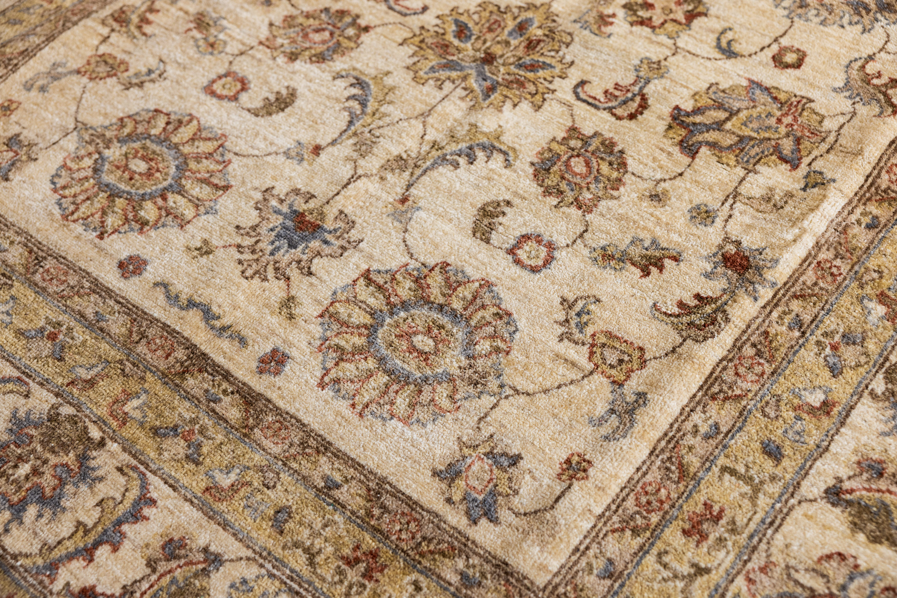 Cream Afghan Chobi Wool Rug 274cm x 175cm