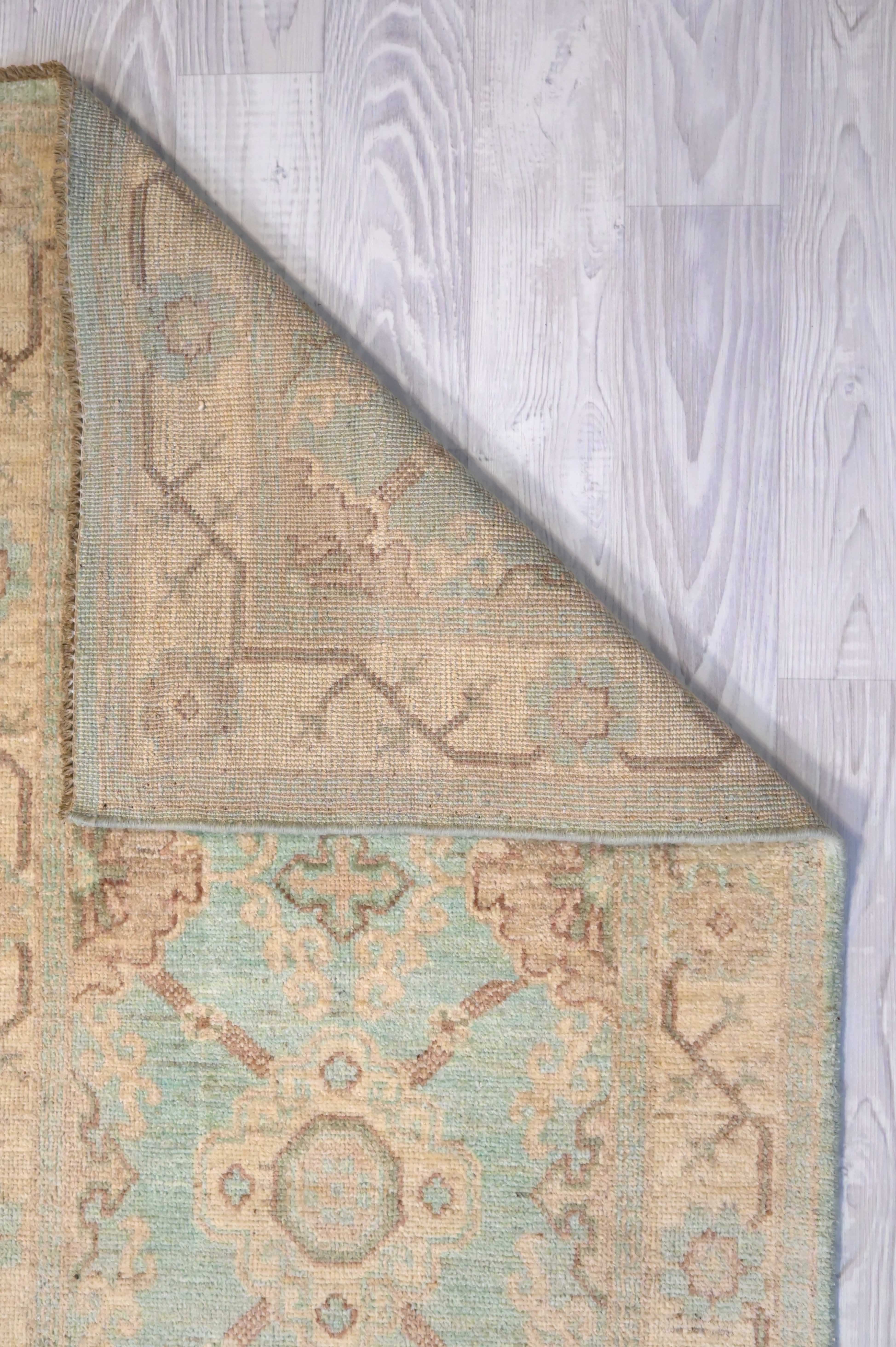 Cyan Afghan Chobi Runner 294cm x 80cm