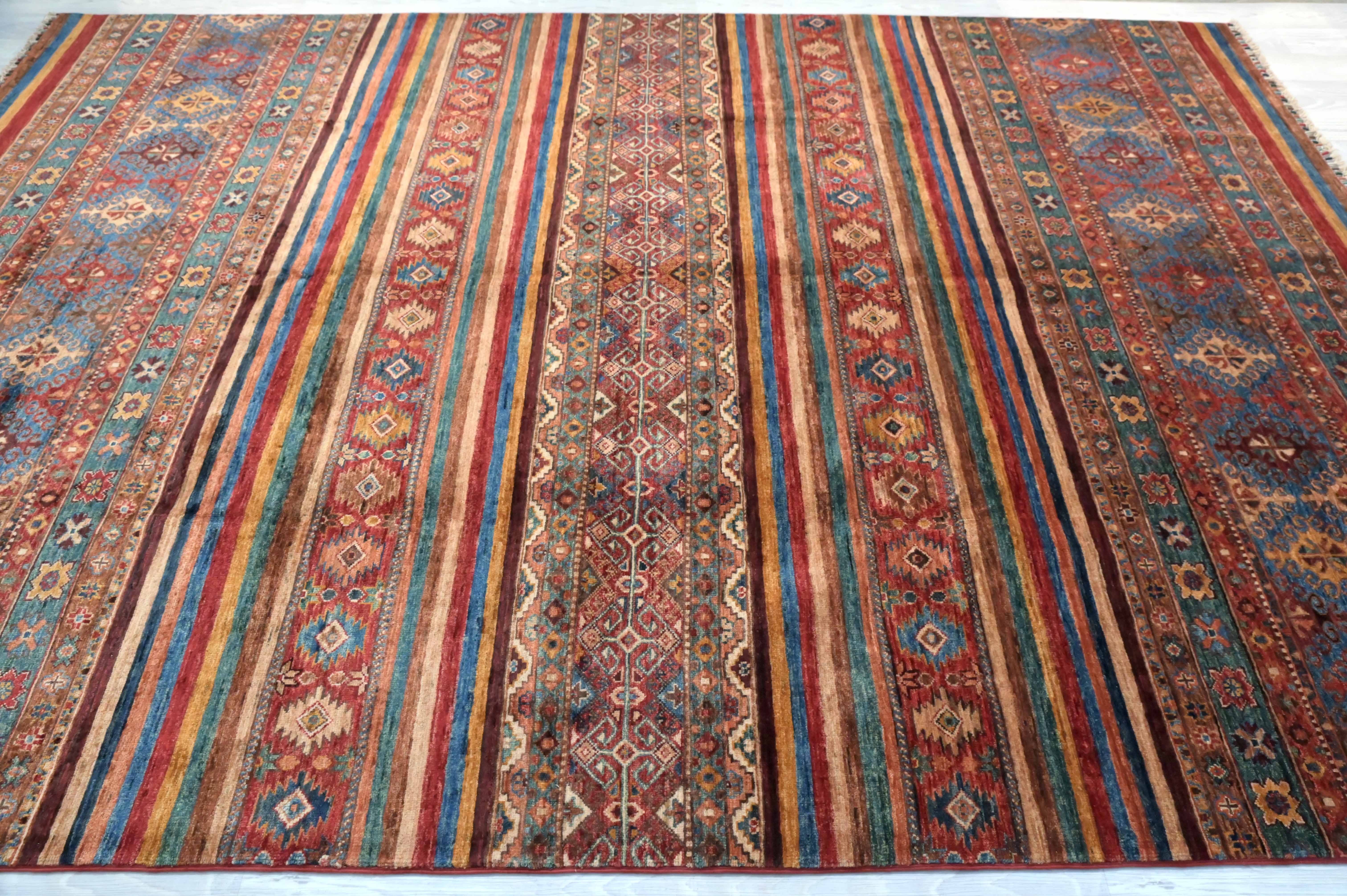 Multicolour Fine Afghan Khurjin Rug 290cm x 206cm