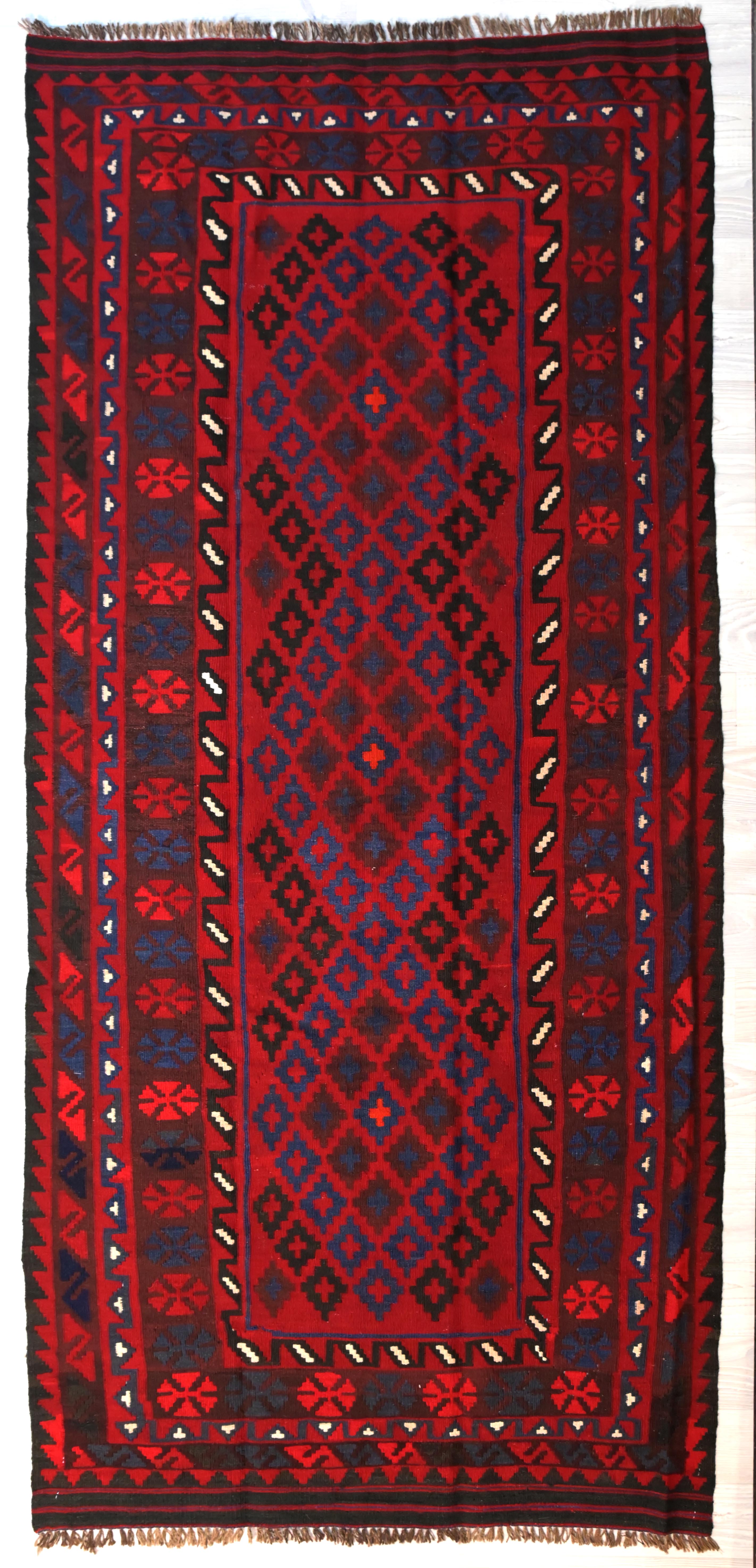 Red Tribal Persian Kilim 255cm x 115cm