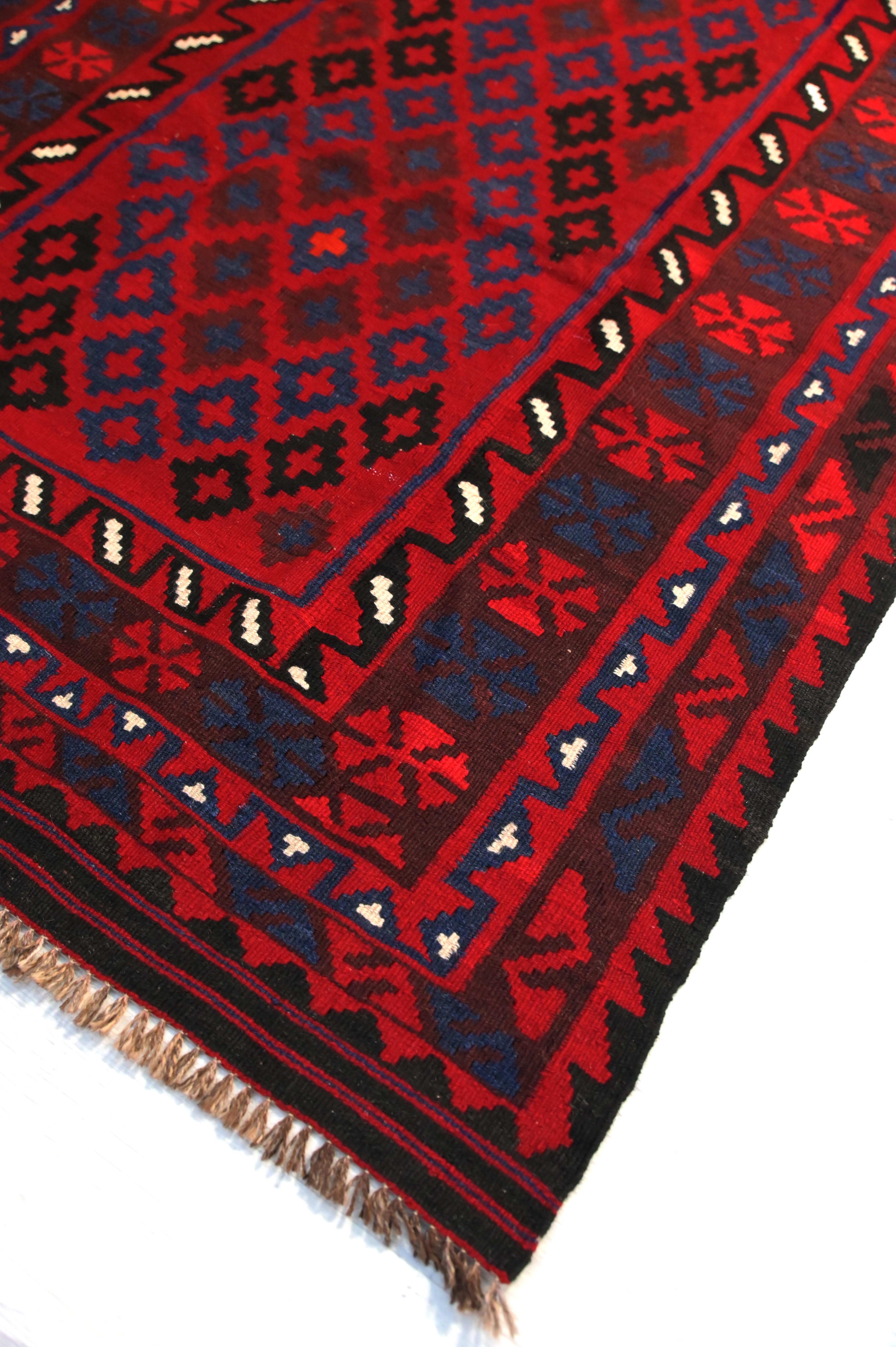 Red Tribal Persian Kilim 255cm x 115cm