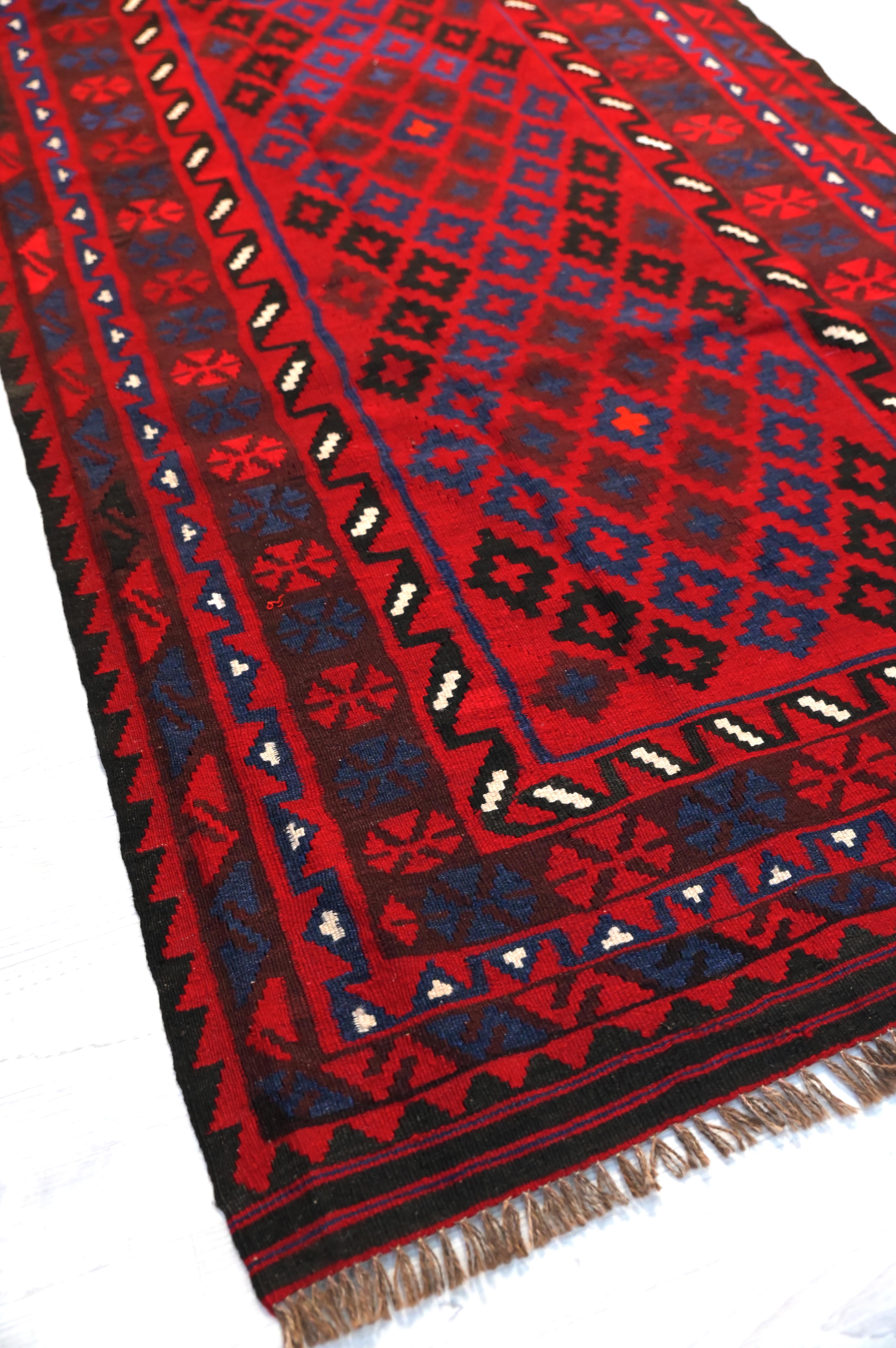 Red Tribal Persian Kilim 255cm x 115cm