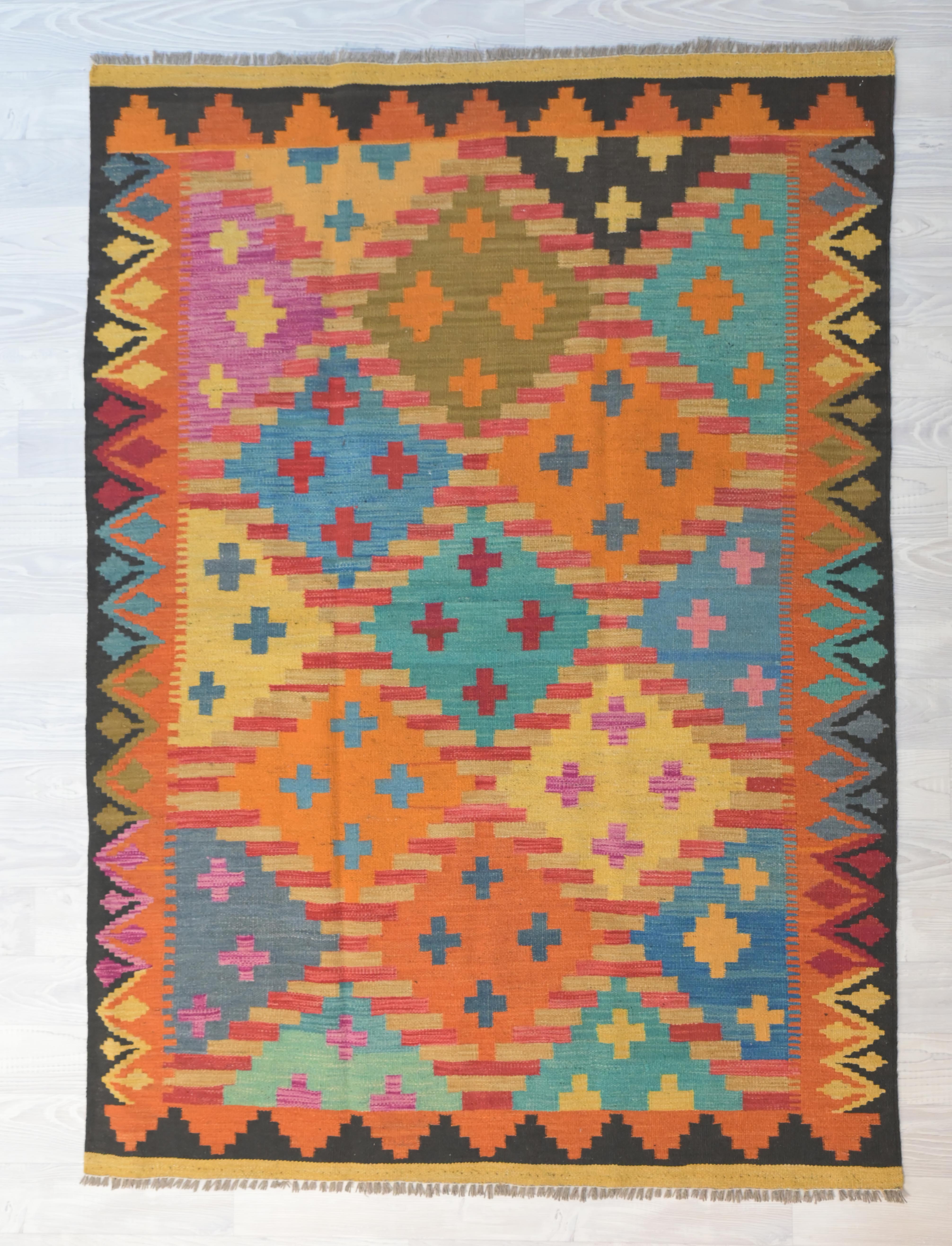 Multicolour Boho Kilim Rug 205cm x 147cm