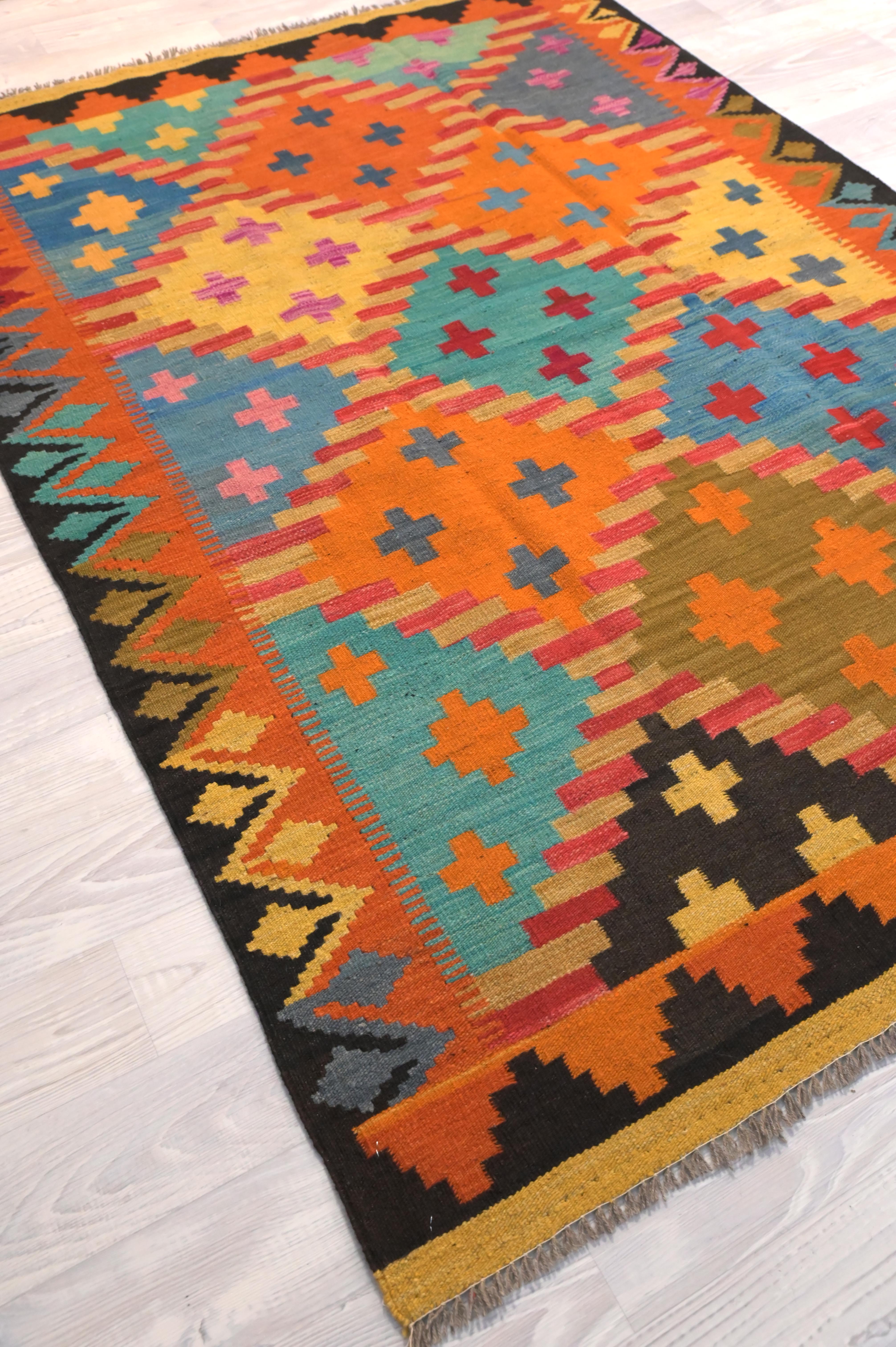 Multicolour Boho Kilim Rug 205cm x 147cm