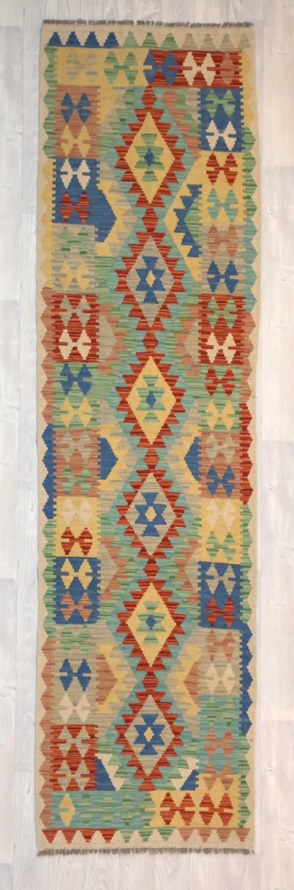 Multicolour Boho Kilim Runner 300cm x 83cm