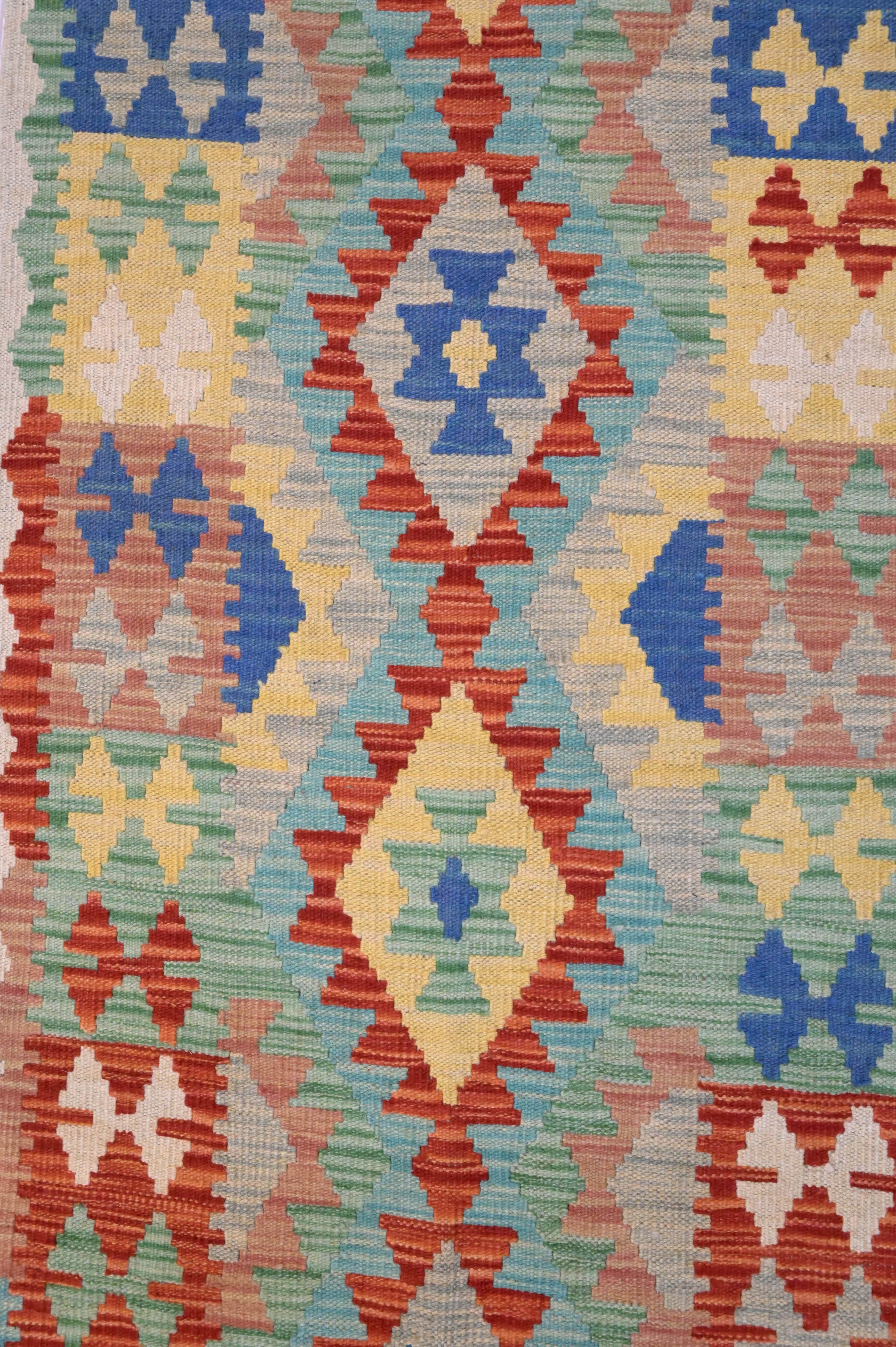 Multicolour Boho Kilim Runner 300cm x 83cm