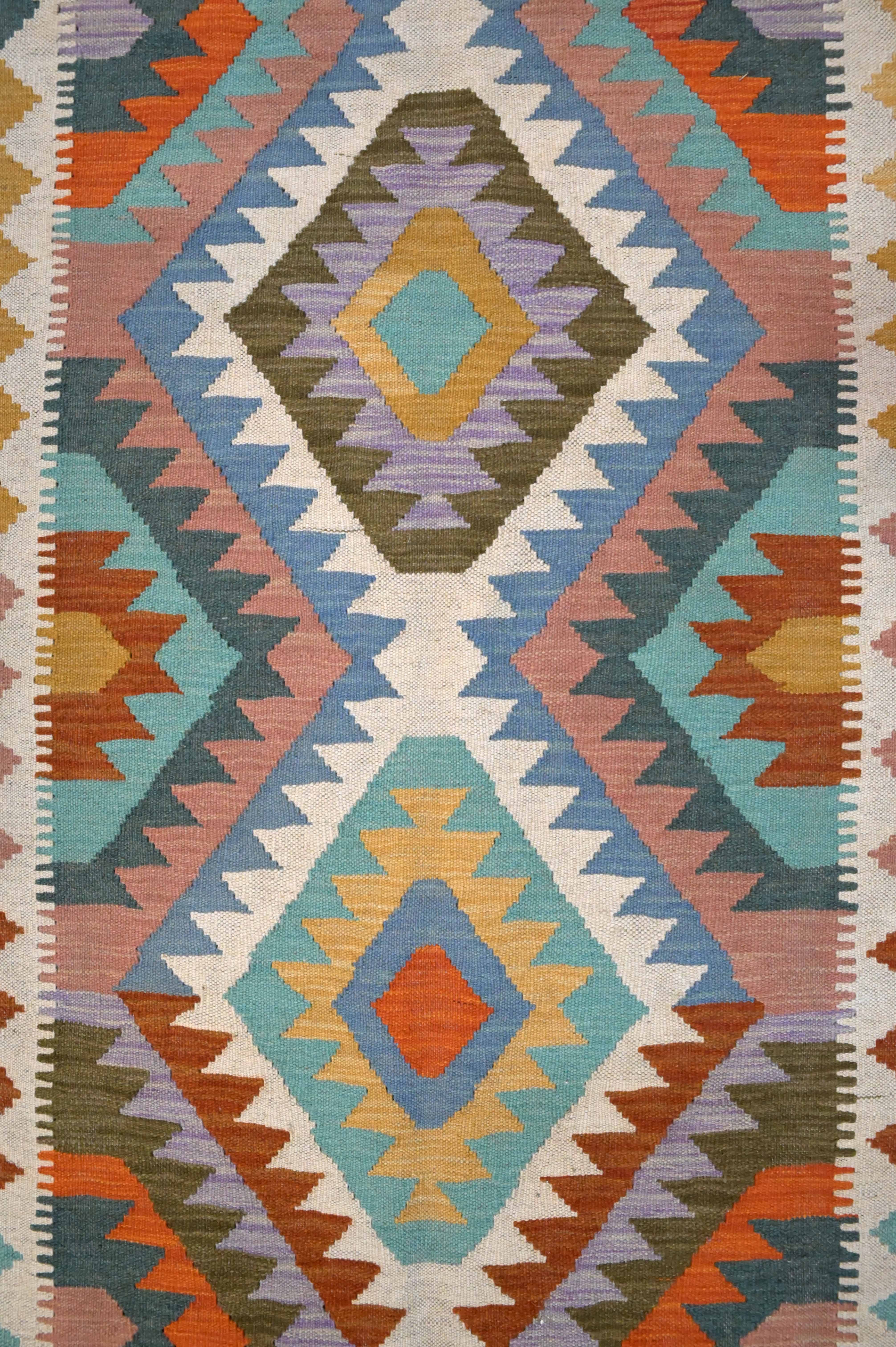 XL Multicolour Boho Kilim Runner 500cm x 80cm