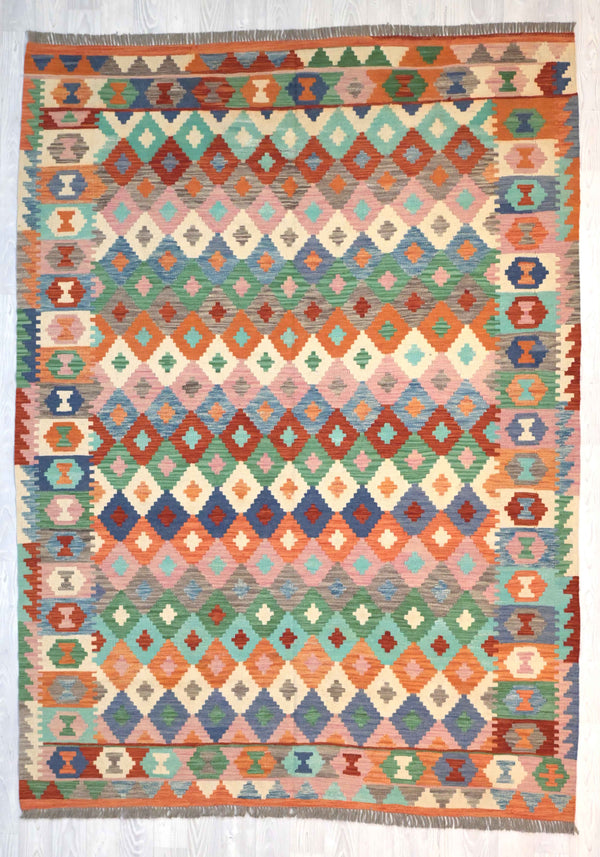 Multicolour Boho Kilim Rug 281cm x 207cm