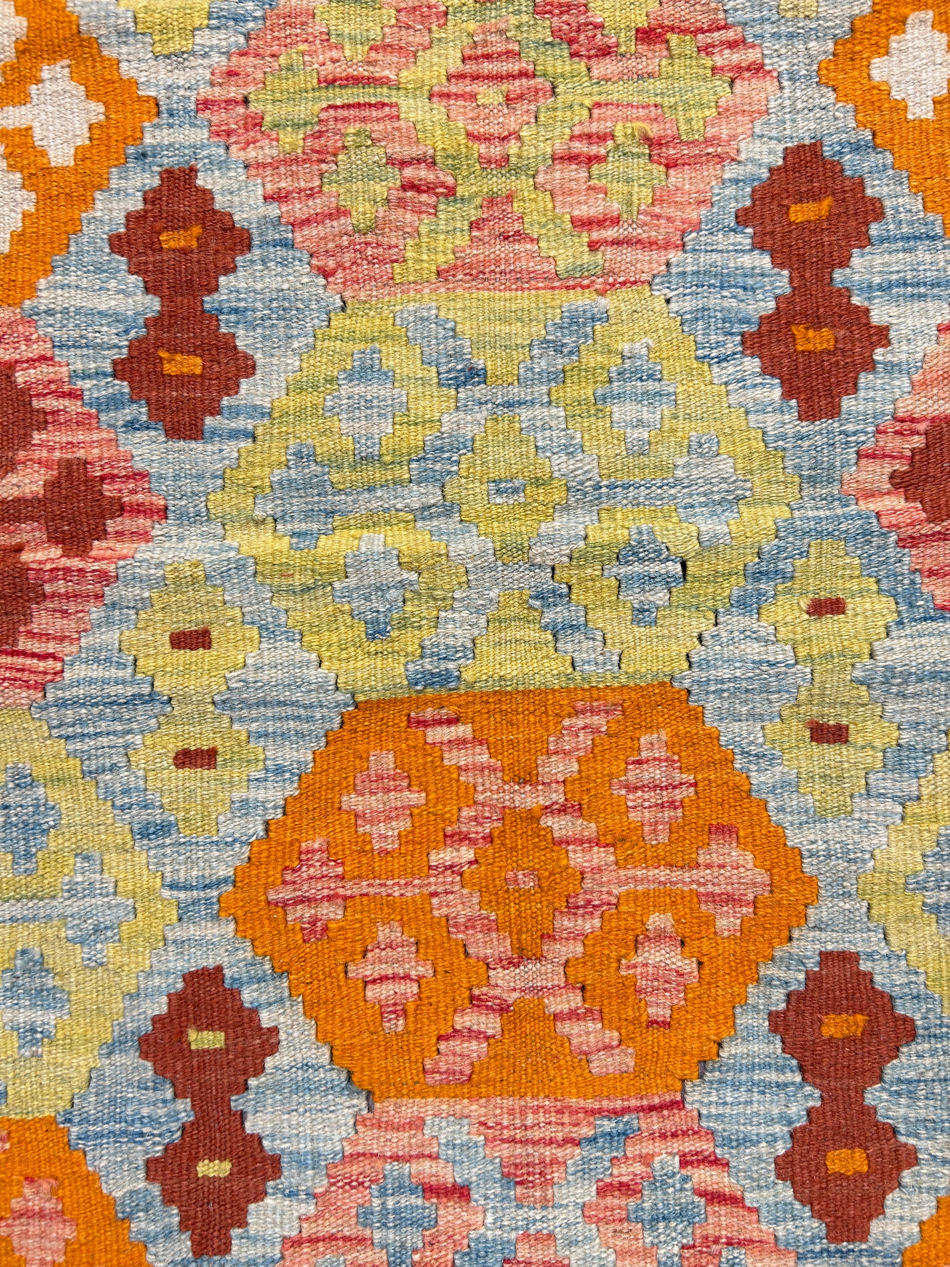 Multicolour Veg Dye Boho Afghan Wool Kilim 151cm x 103cm