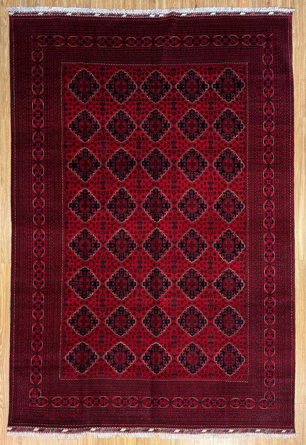 Red Fine Afghan Khamyab Wool Rug 349cm x 243cm