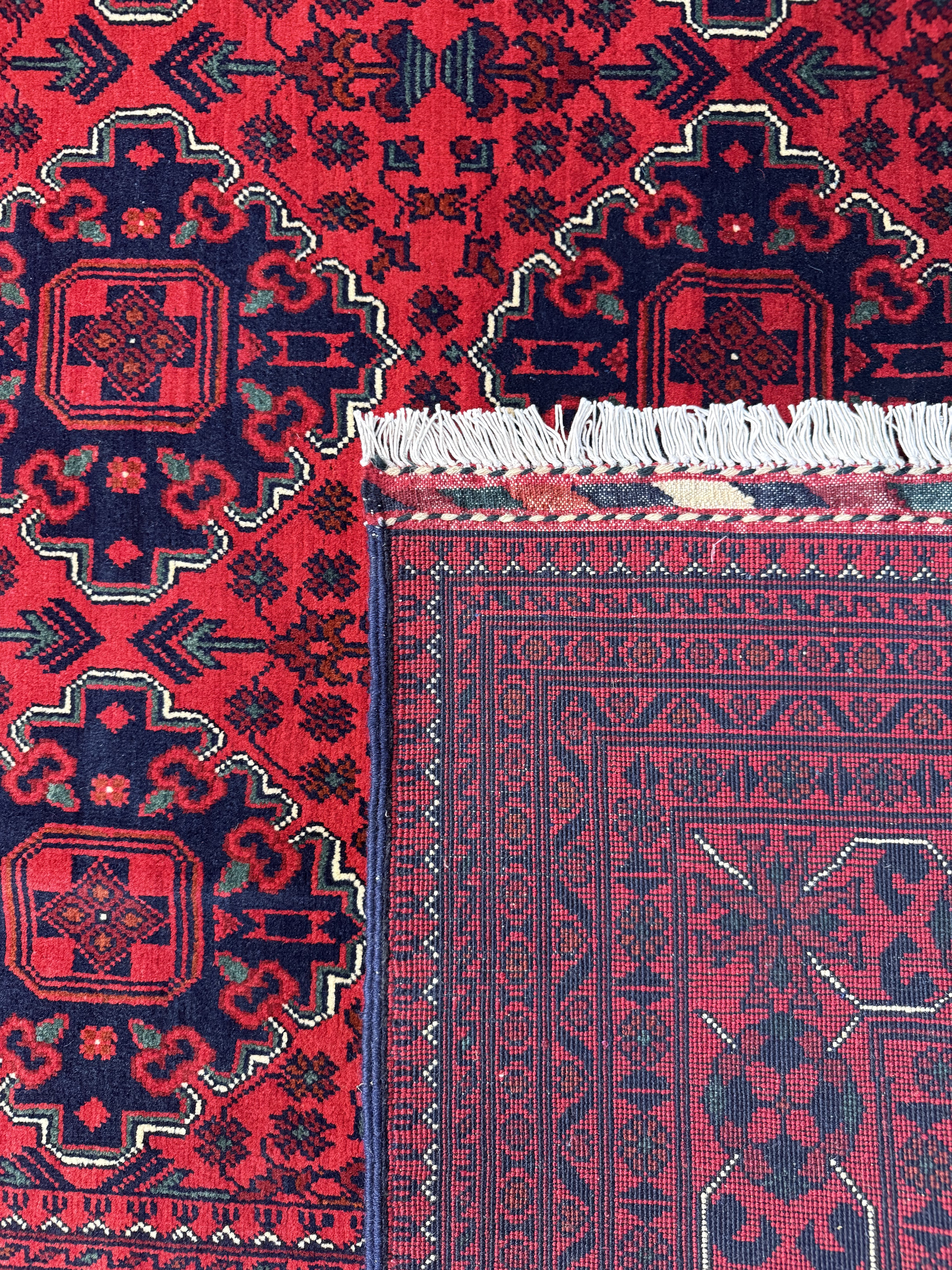 Red Fine Afghan Khamyab Wool Rug 349cm x 243cm