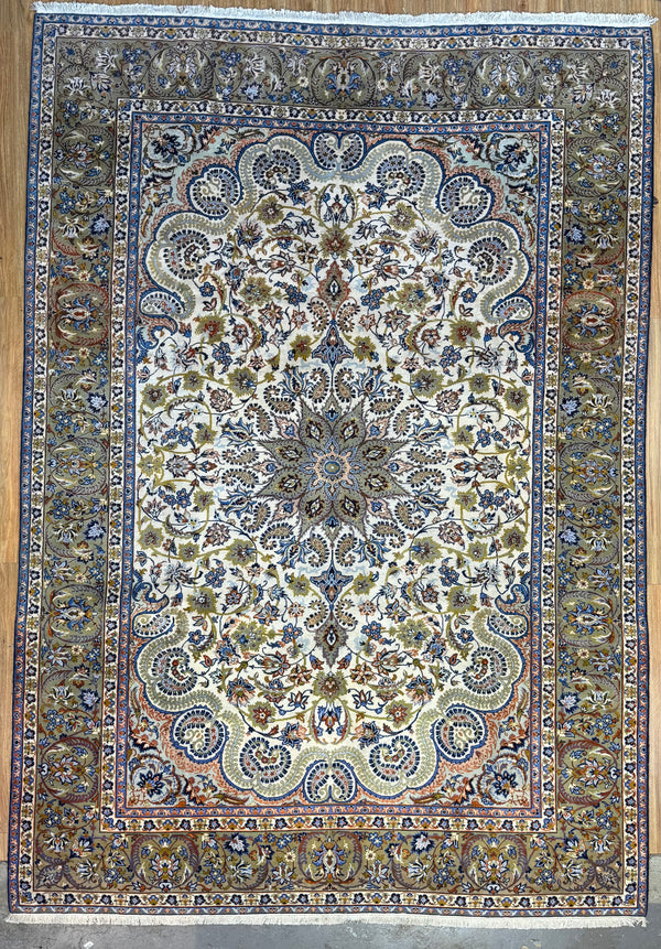 Vintage Beige Persian Kashan Wool Rug 405cm x 290cm