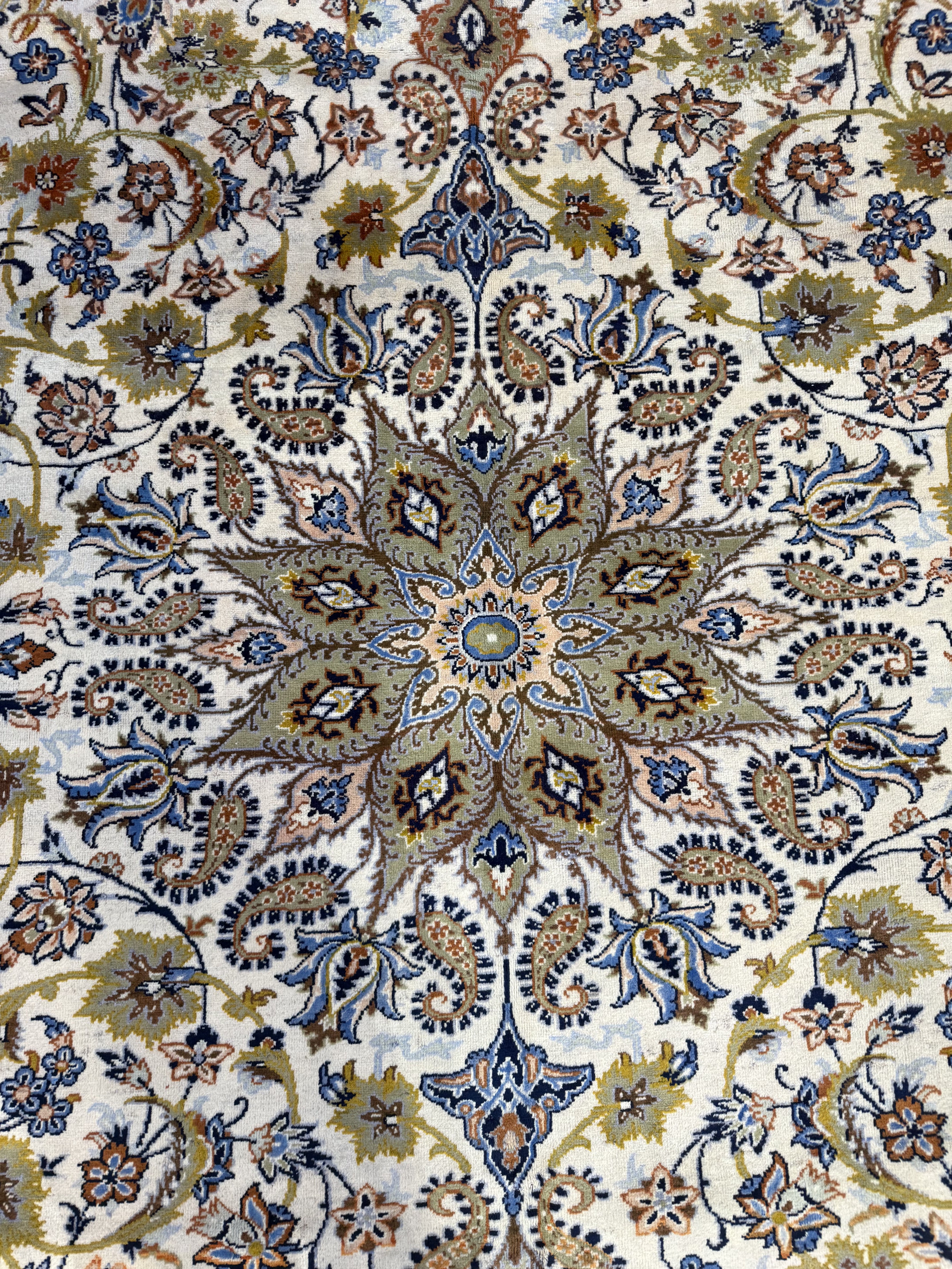 Vintage Beige Persian Kashan Wool Rug 405cm x 290cm