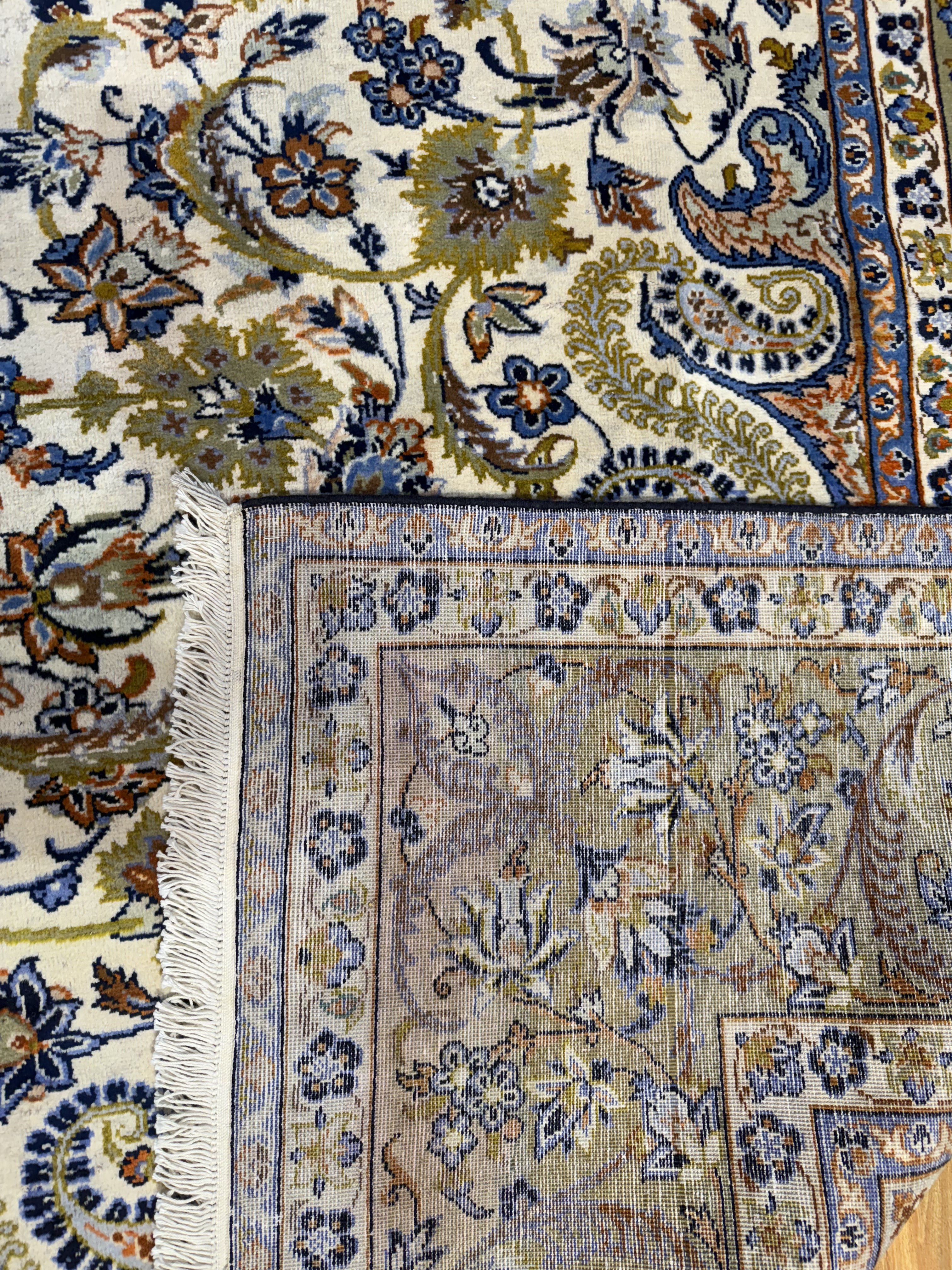 Vintage Beige Persian Kashan Wool Rug 405cm x 290cm