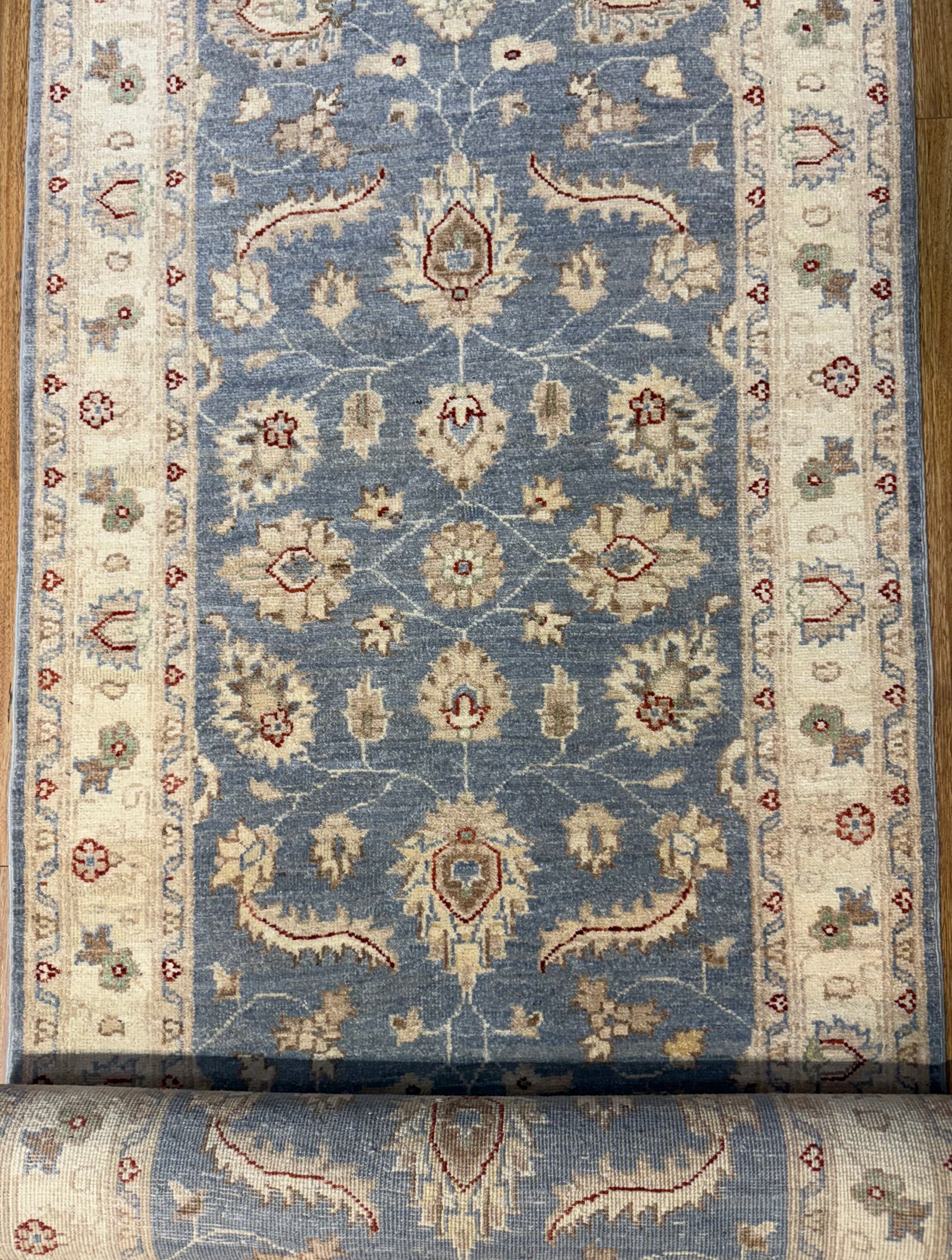 XL Blue Afghan Chobi Runner 500cm x 80cm