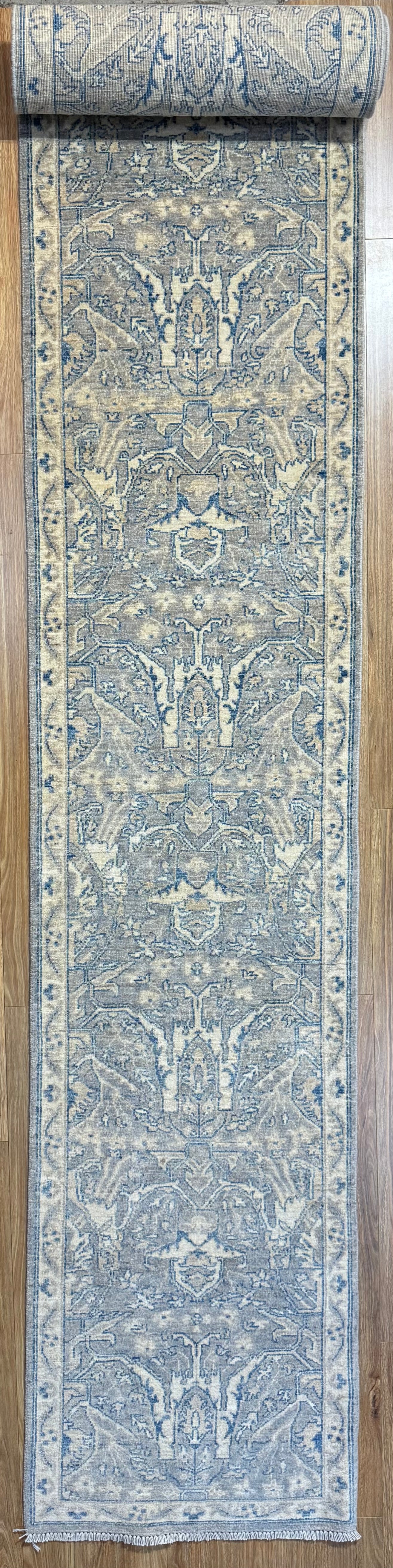 XL Grey Afghan Chobi Runner 600cm x 74cm