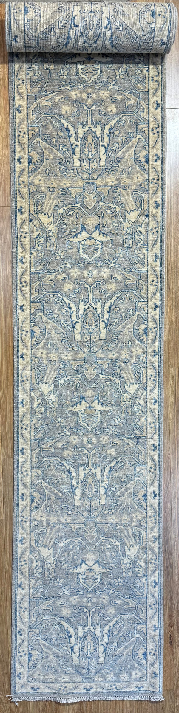 XL Grey Afghan Chobi Runner 600cm x 74cm