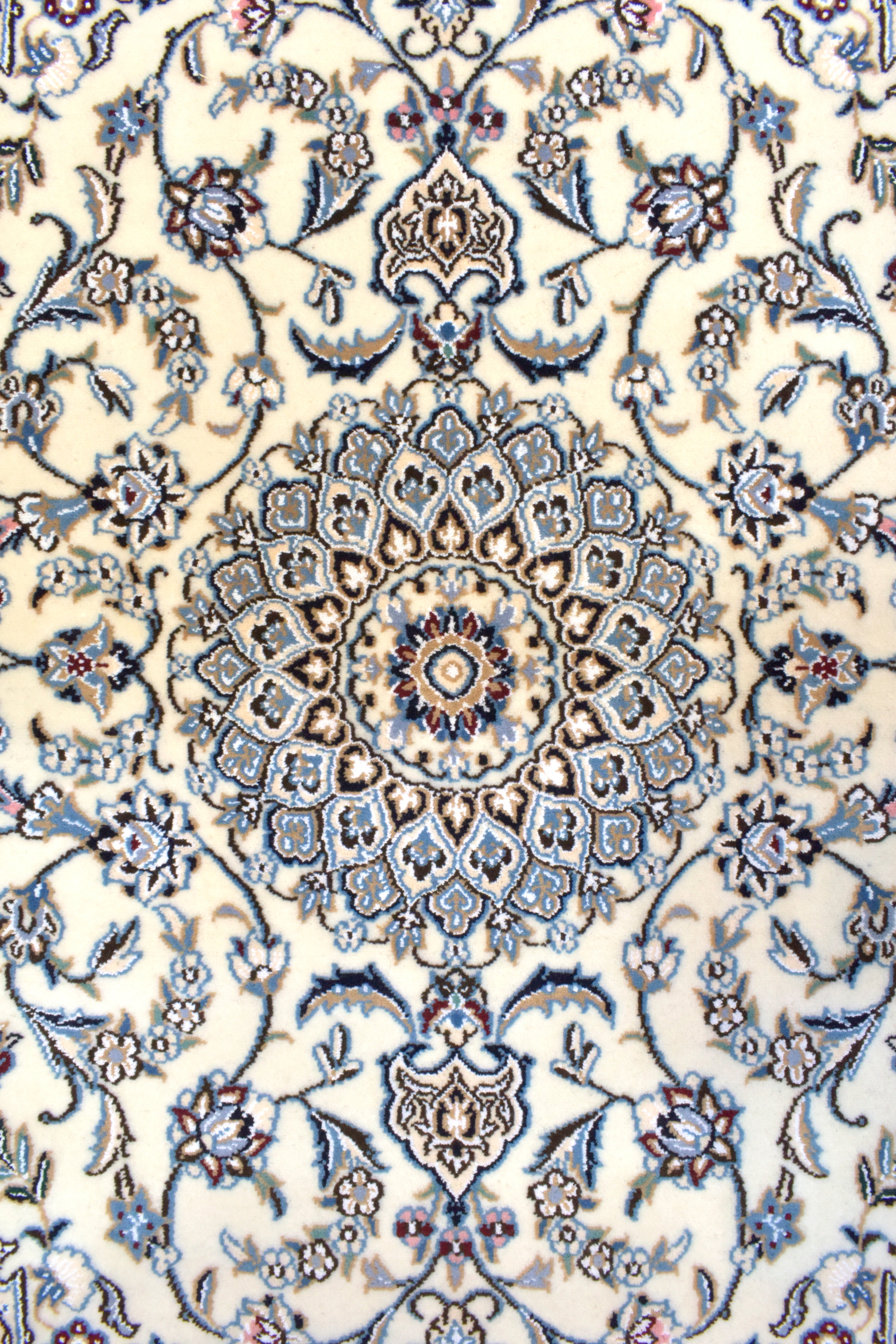 Cream Persian Nain Silk n Wool  Runner 300cm x 90cm