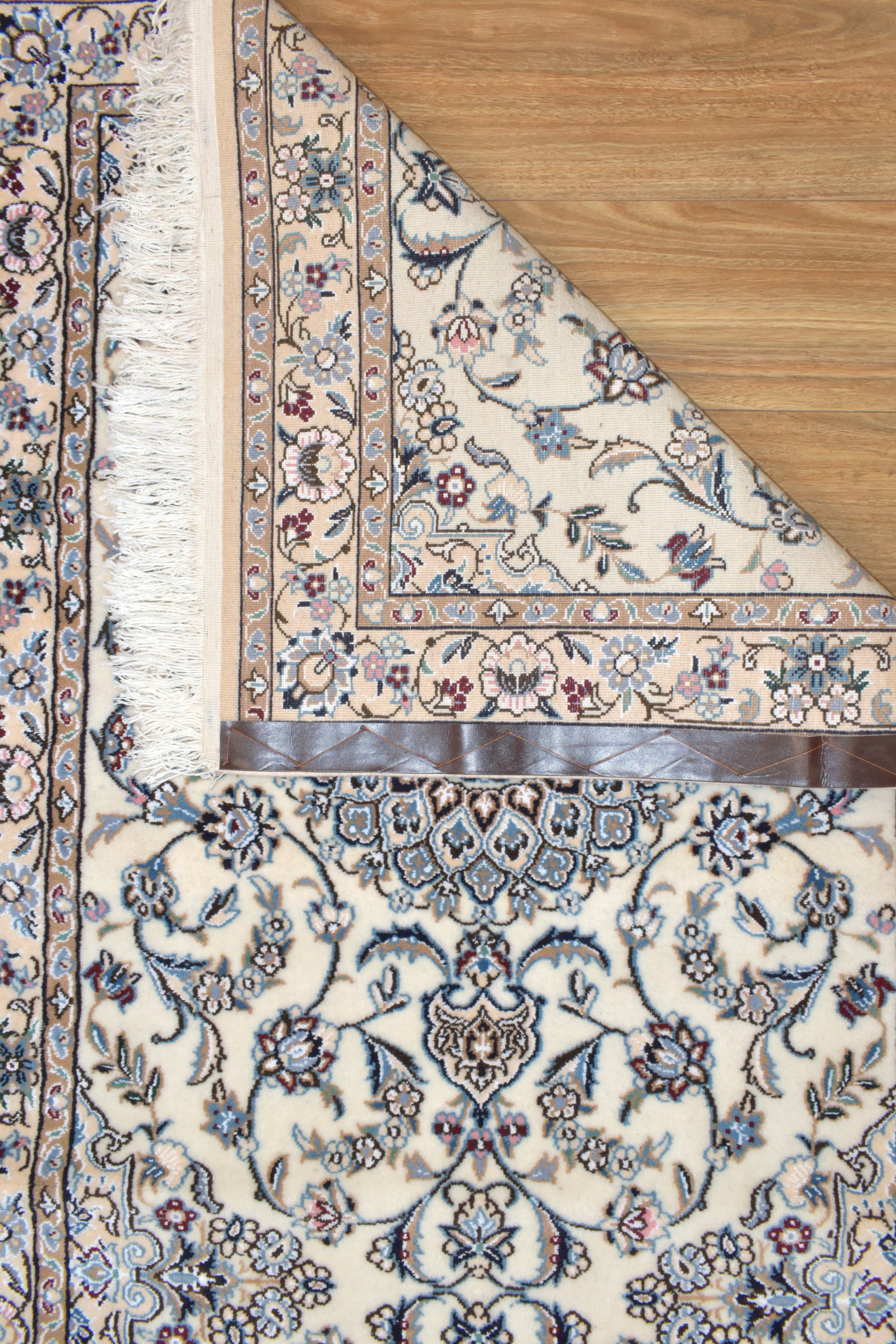 Cream Persian Nain Silk n Wool  Runner 300cm x 90cm