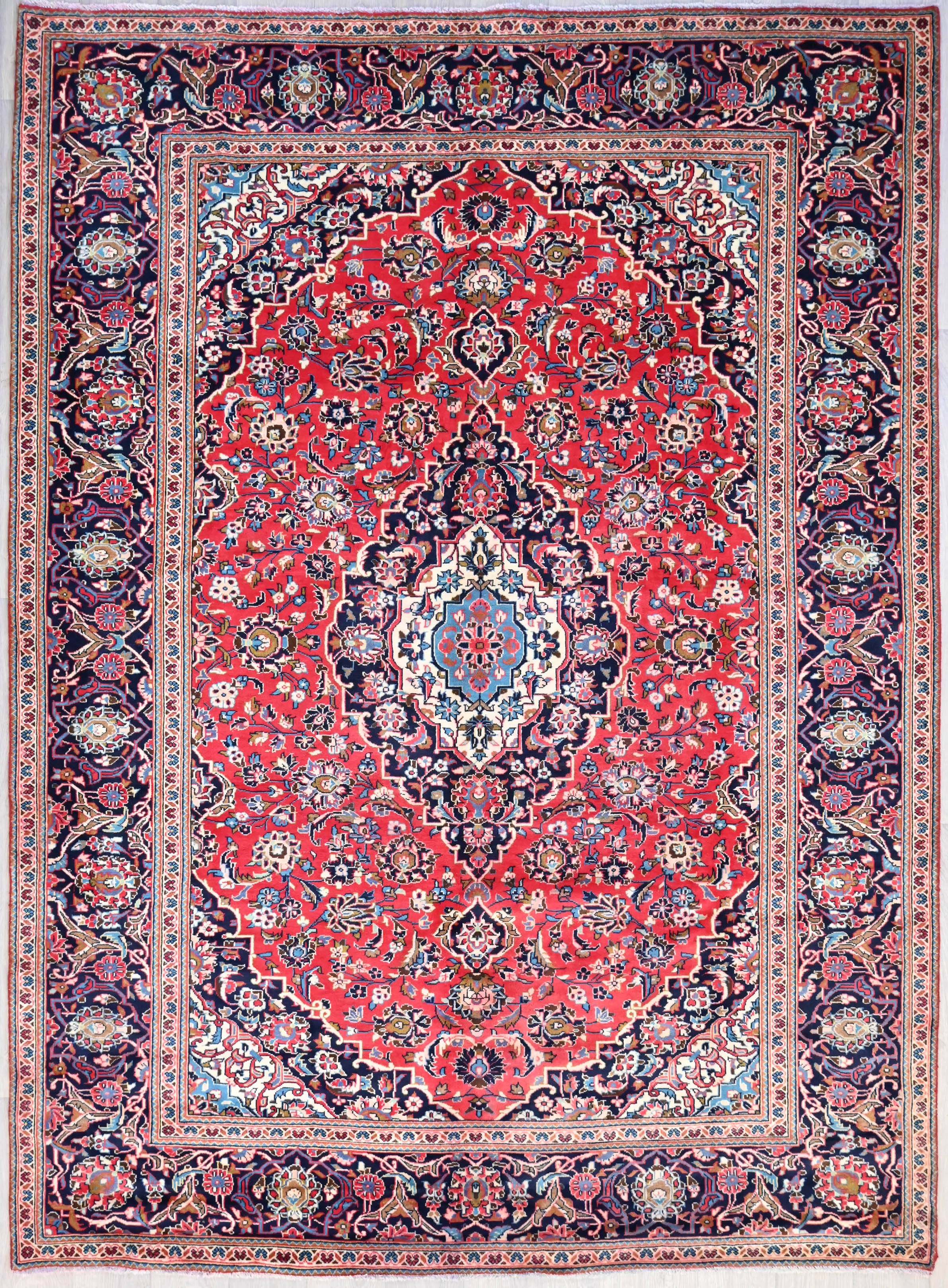 Red Persian Kashan Wool Rug 343cm x 240cm