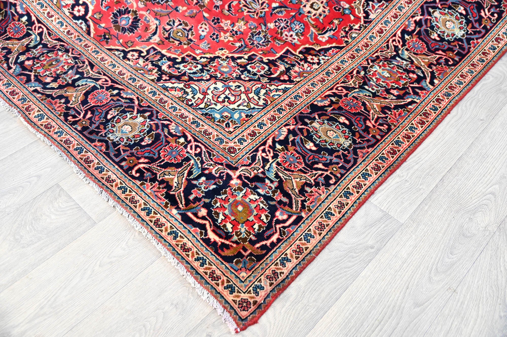 Red Persian Kashan Wool Rug 343cm x 240cm