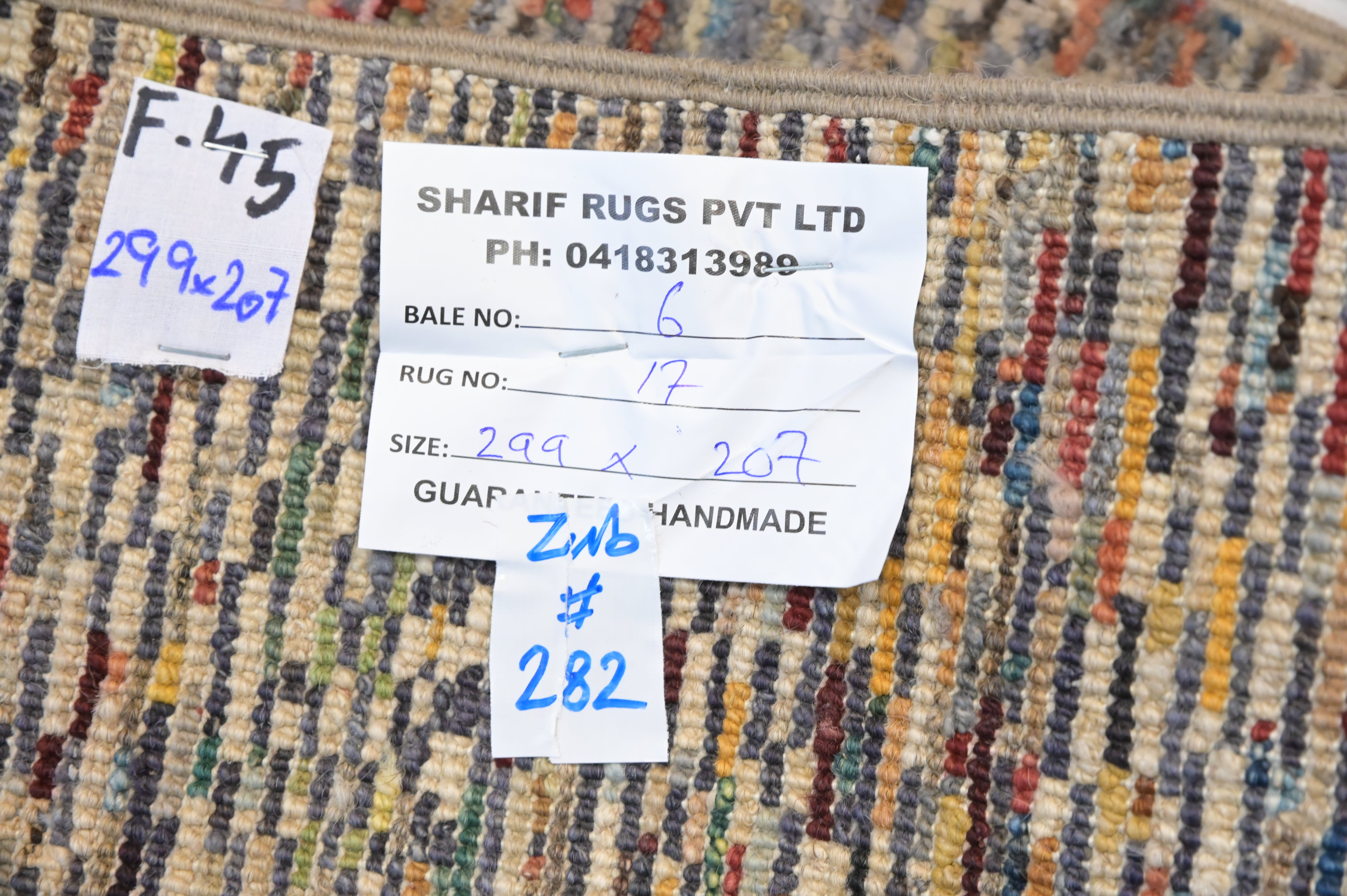 Multicolour Afghan Chobi Stripi Rug 299cm x 207cm