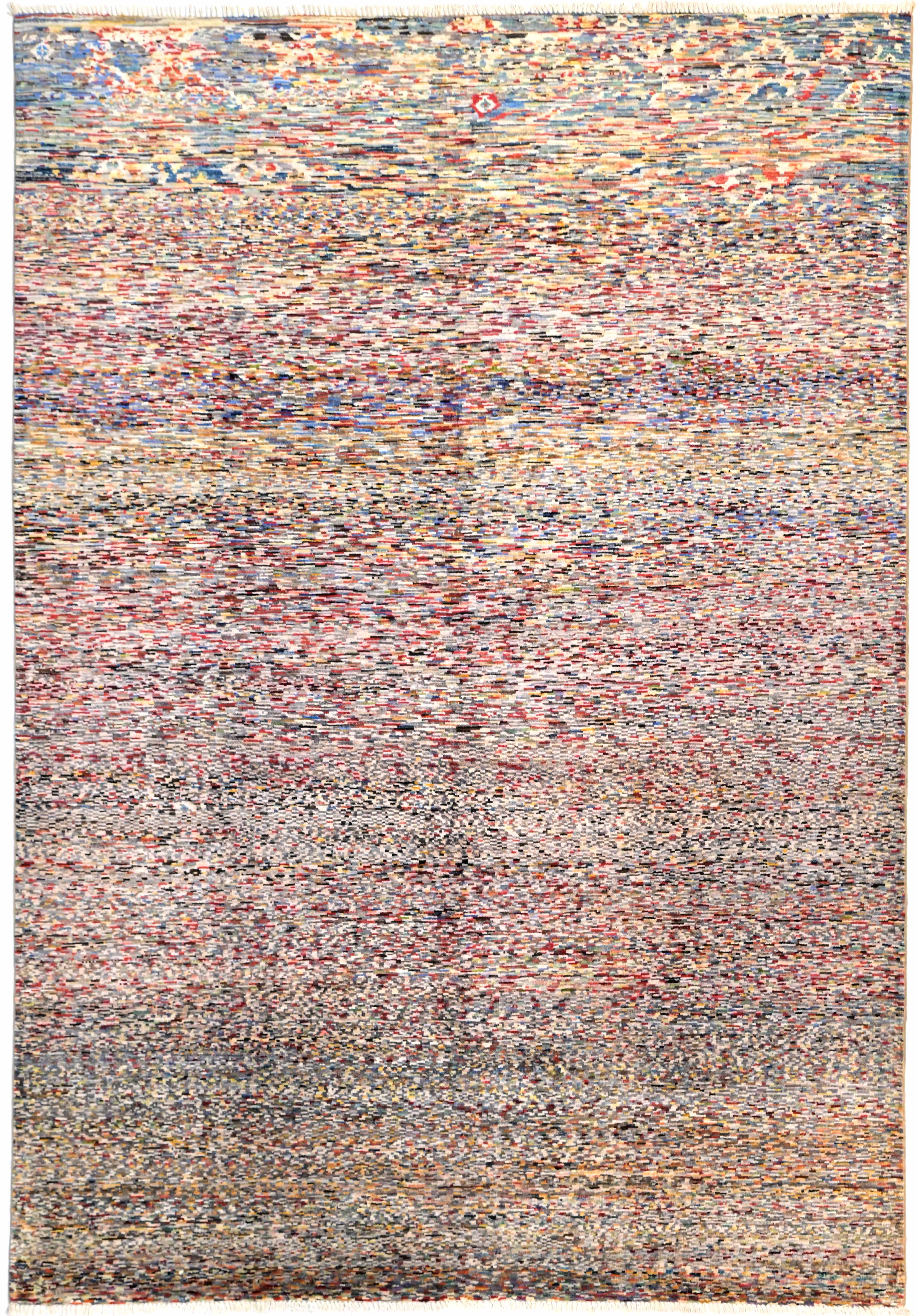 Multicolour Afghan Chobi Stripi Rug 299cm x 207cm