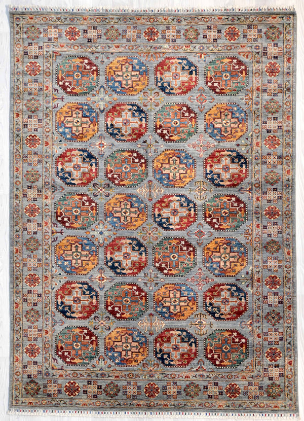 Grey Afghan Filpa Khurjin Wool Rug 244cm x  1705m