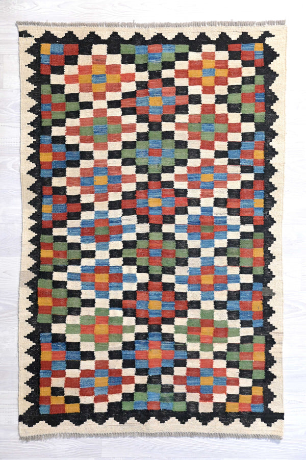 Multicolour Boho Kilim Wool 152cm x 102cm