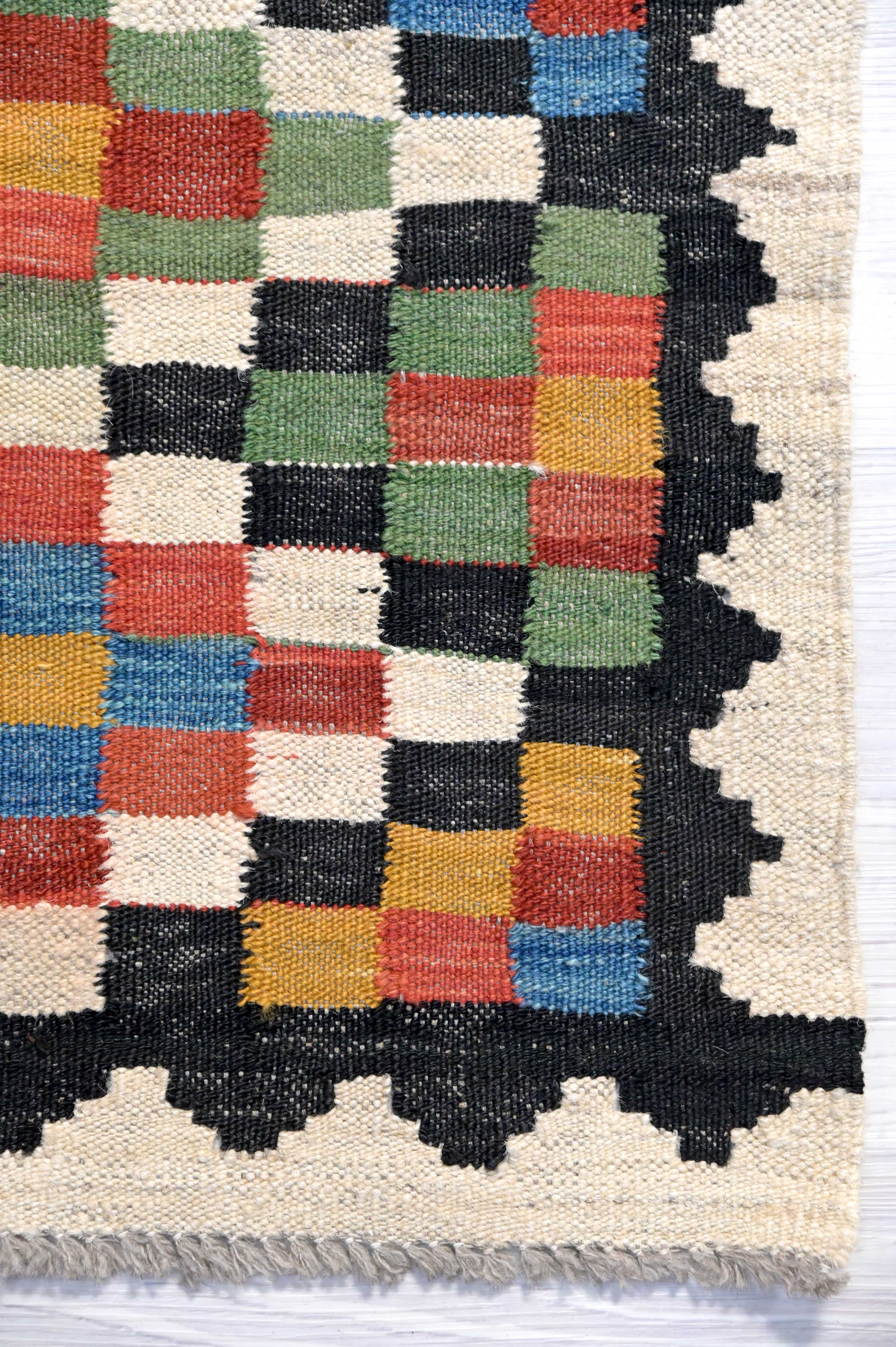 Multicolour Boho Kilim Wool 152cm x 102cm