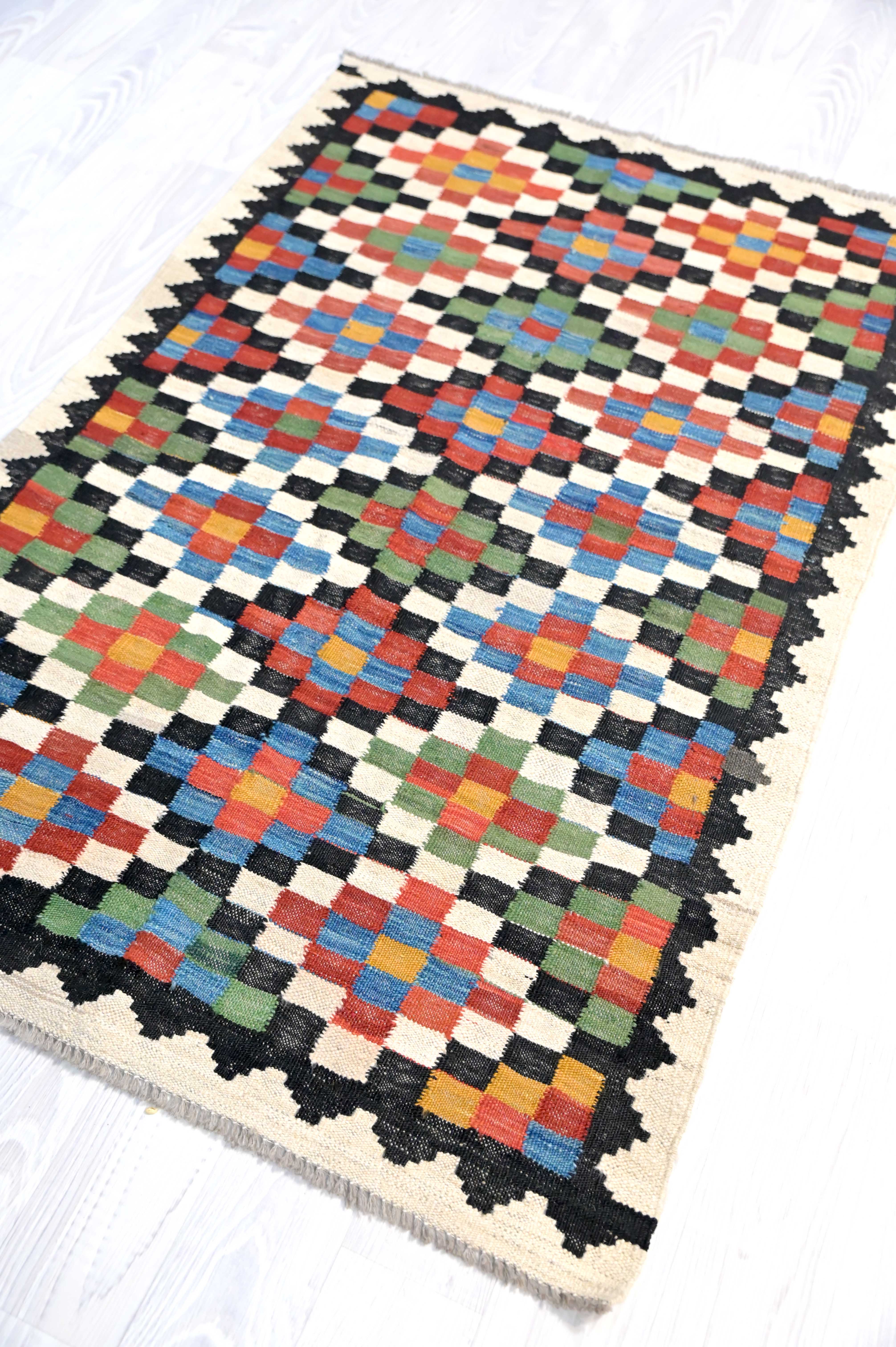 Multicolour Boho Kilim Wool 152cm x 102cm