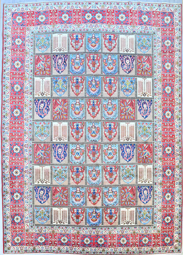 Very Finely Handwoven Persian Compartment Tabriz - (406H x 292W)