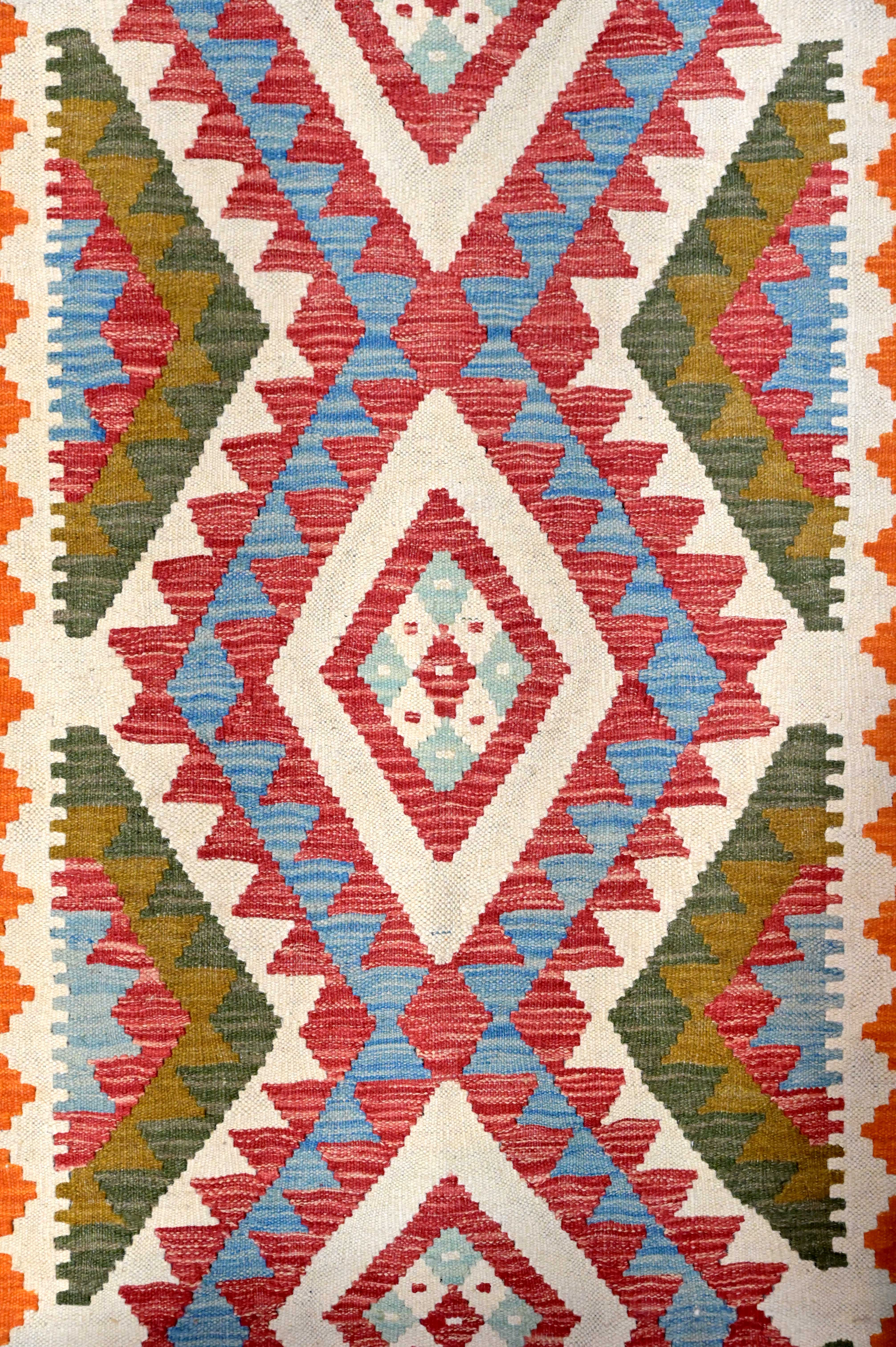 Multicolour Boho Kilim Runner 300cm x 78cm