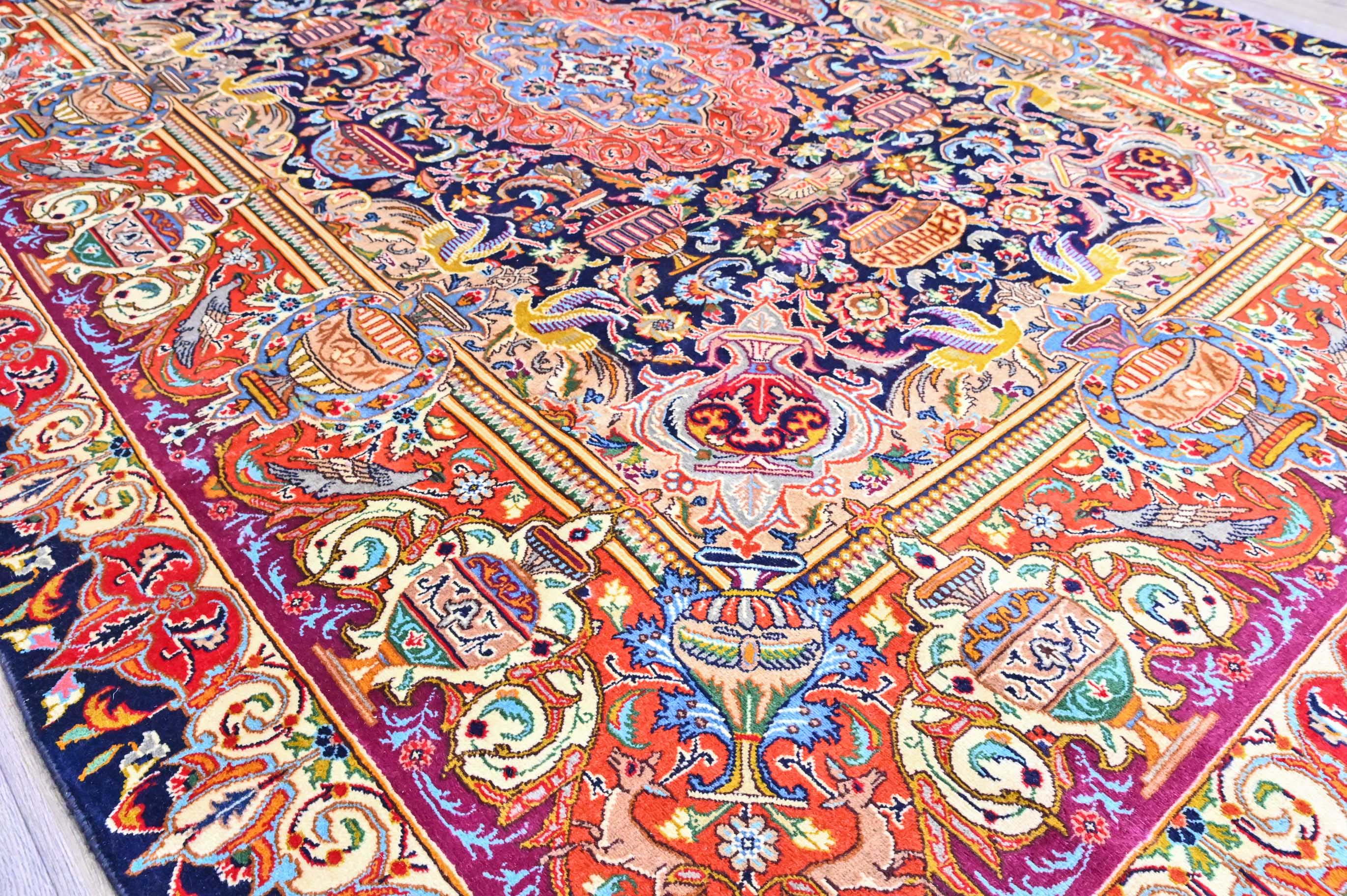 Handknotted Wool Fine Persian Kashmar Buried Treasure Design - 336H x 244W