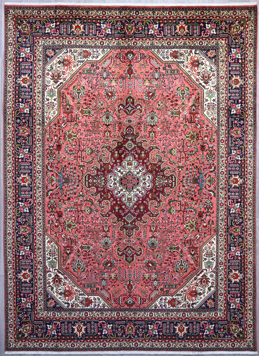 Light Pink Persian TabrizWool Rug 336cm x 247cm