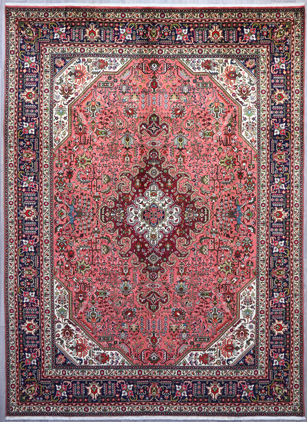 Light Pink Persian TabrizWool Rug 336cm x 247cm