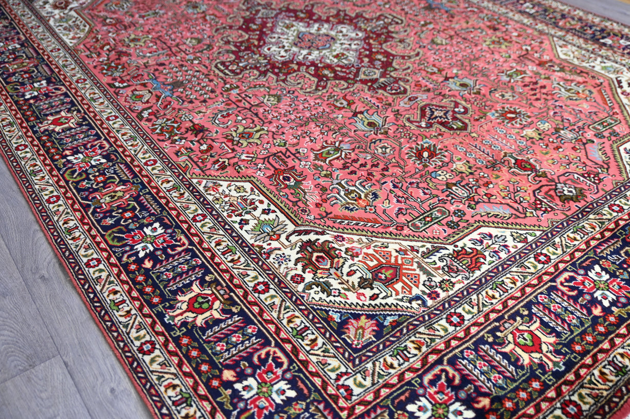 Light Pink Persian TabrizWool Rug 336cm x 247cm