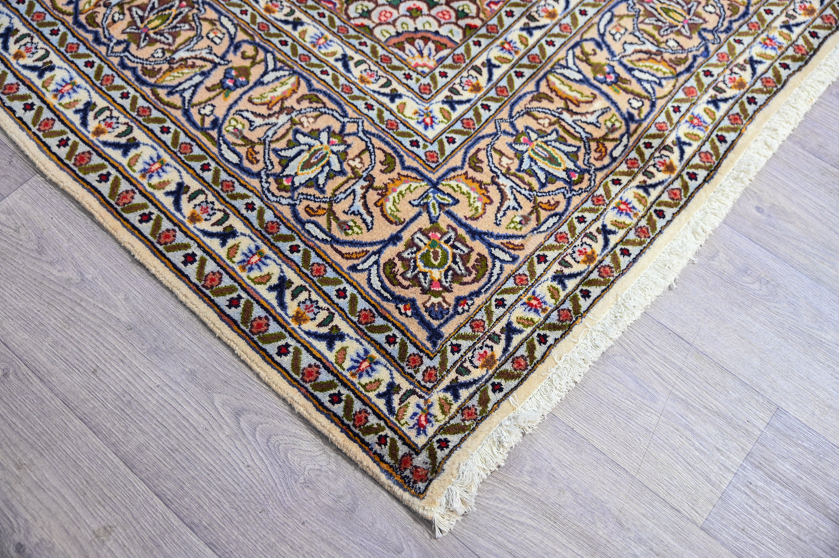 Hand-knotted Pure Wool Khorosan Rug w/ Cream Tones - (326H x 242W)