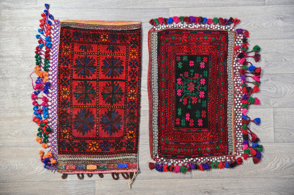 2 Piece Handknotted Wool Persian Tribal Pillow Cases - (50H x 90W) Ref:3399