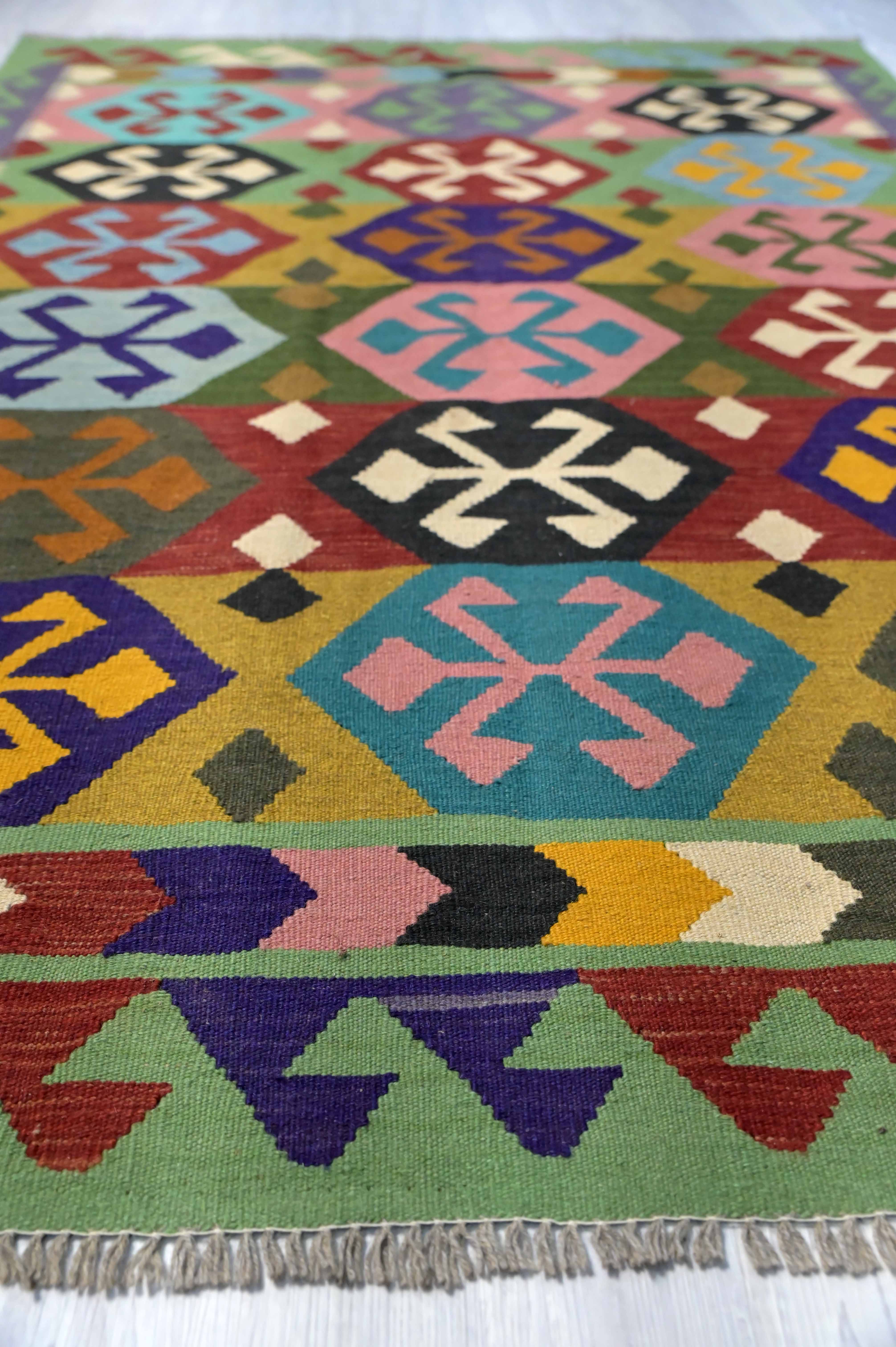 Multicolour Boho Kilim 205cm x 147cm