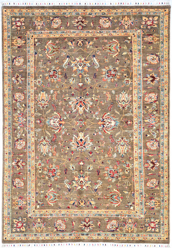 Taupe Afghan Chobi Rug 240cm x 172cm